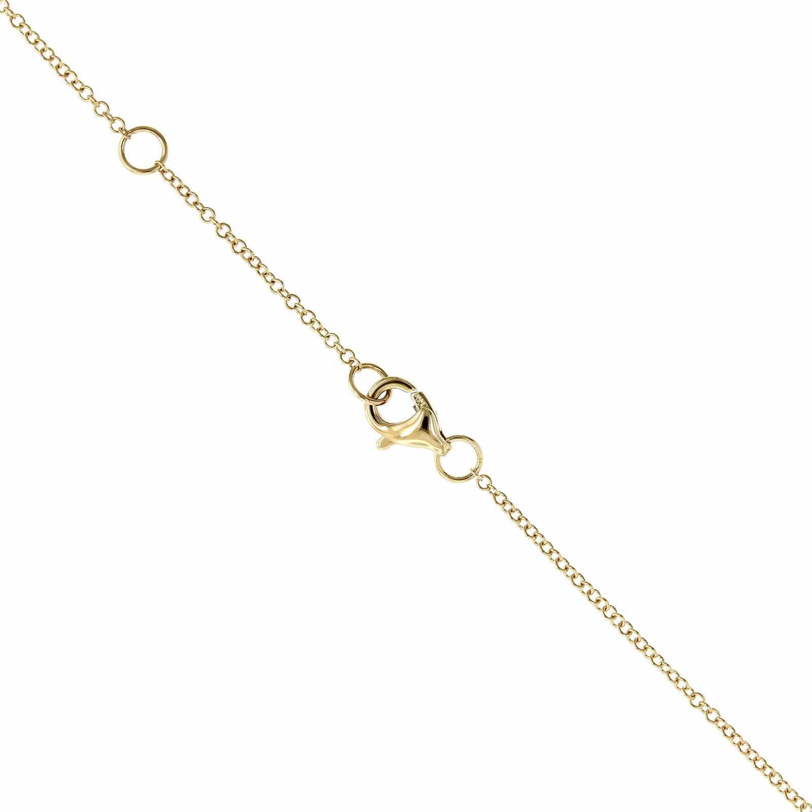 14K Yellow Gold Open Circle Diamond & Pearl Necklace - Image 4