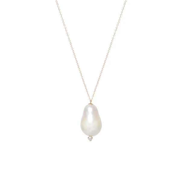 14K Yellow Gold Freshwater Cultured Baroque Pearl Necklace