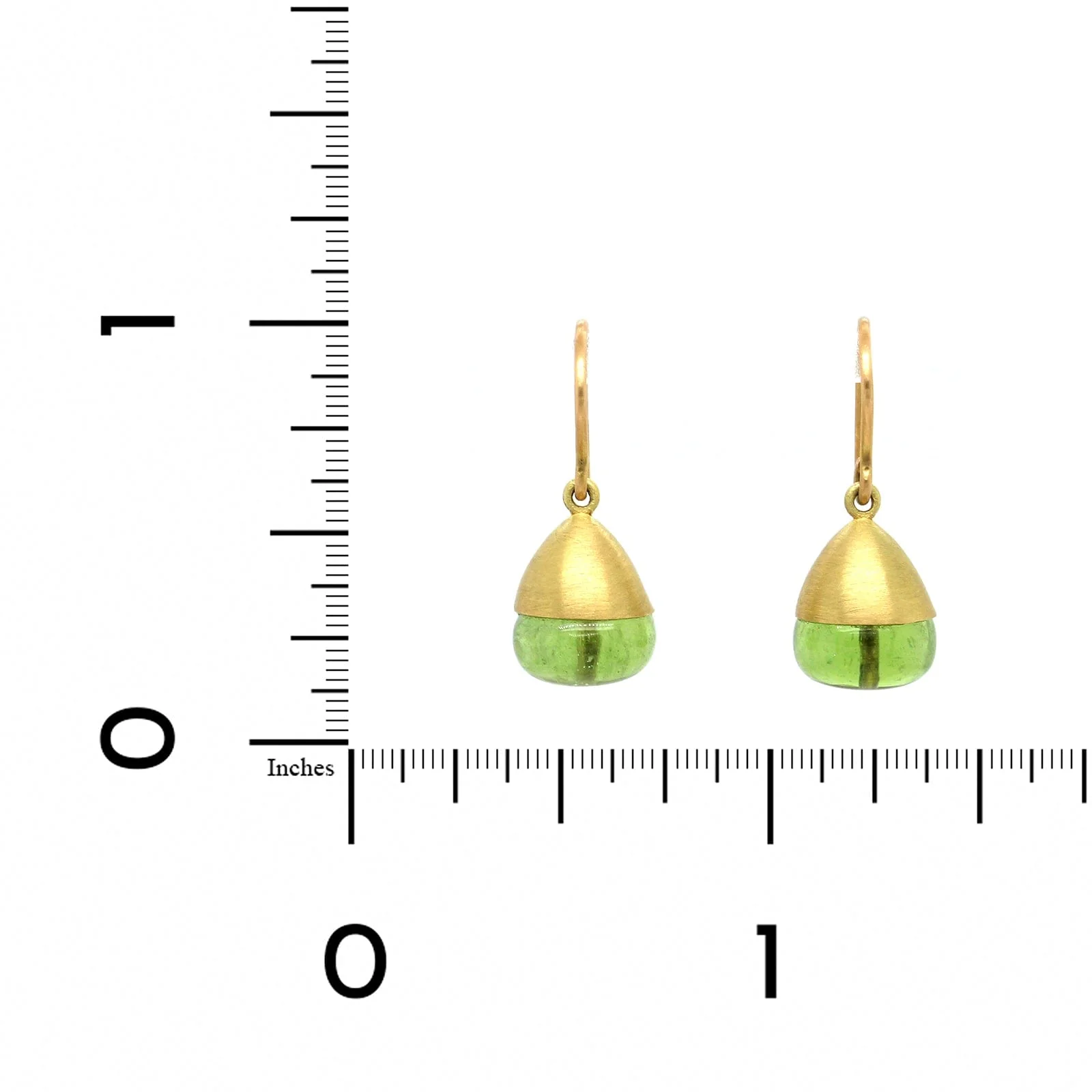 Mallary Marks 18K Yellow Gold Peridot Buoy Drop Earrings - Image 2
