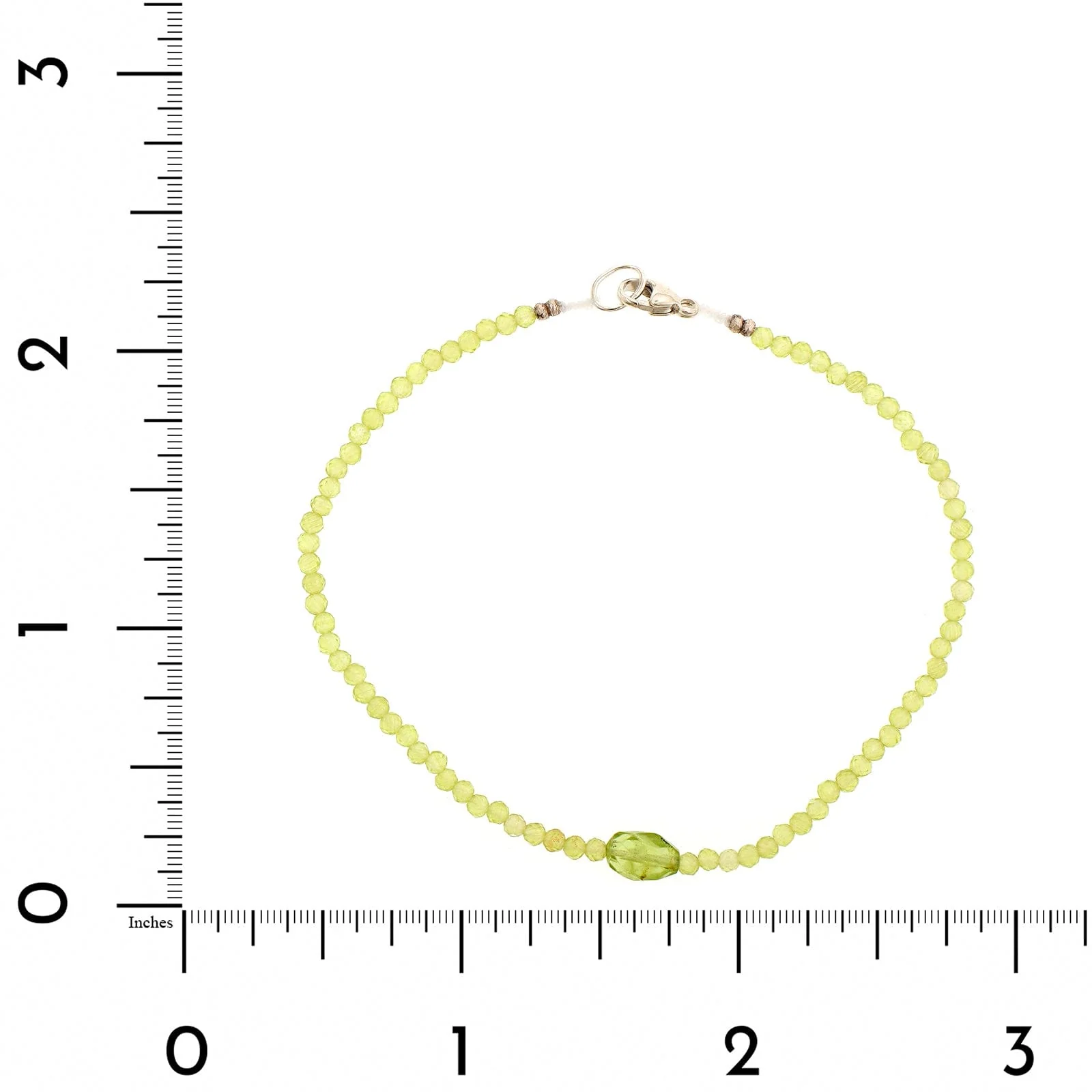 Sterling Silver Peridot Beaded Bracelet - Image 2