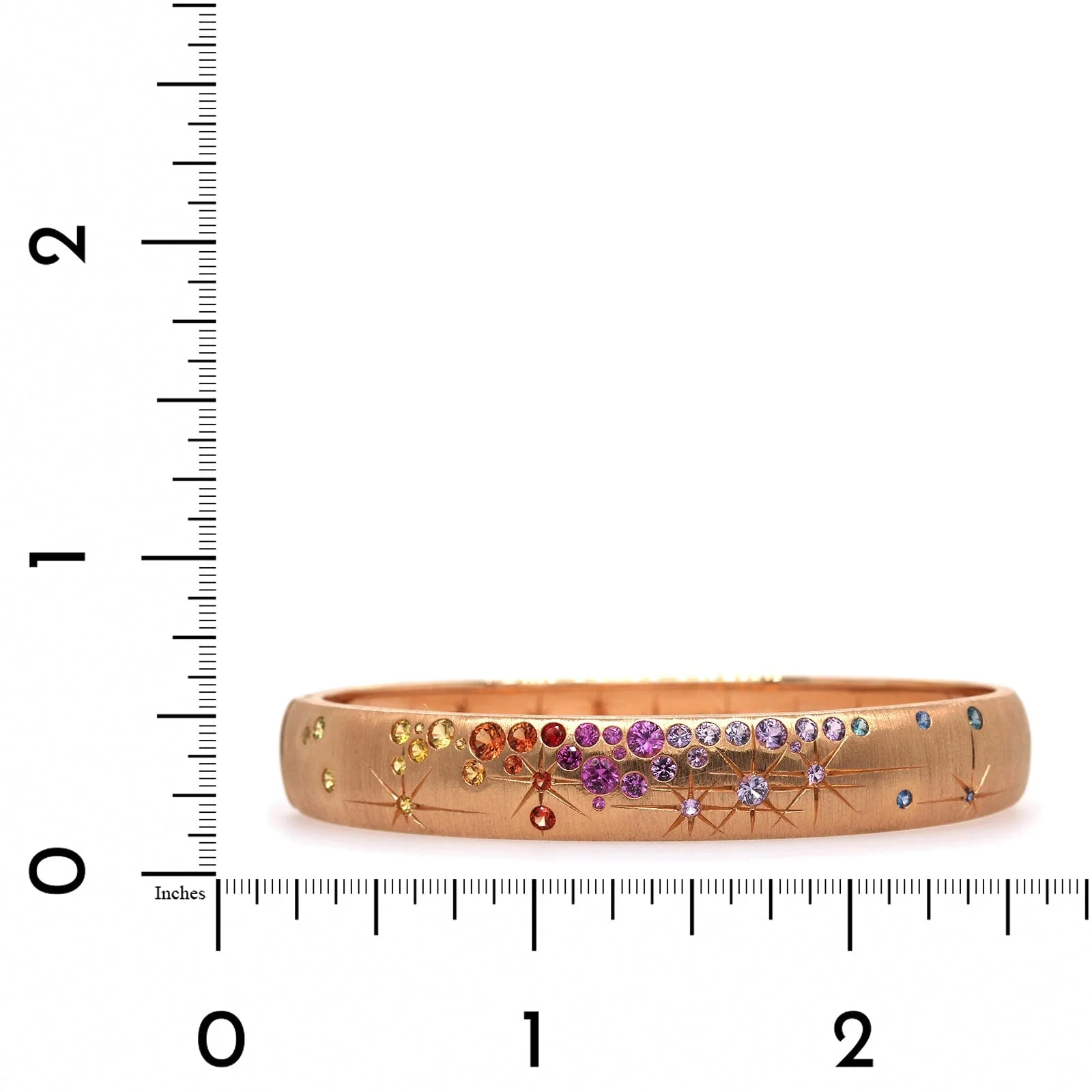 Penny Preville 18K Rose Gold Rainbow Sapphire Galaxy Bangle - Image 3