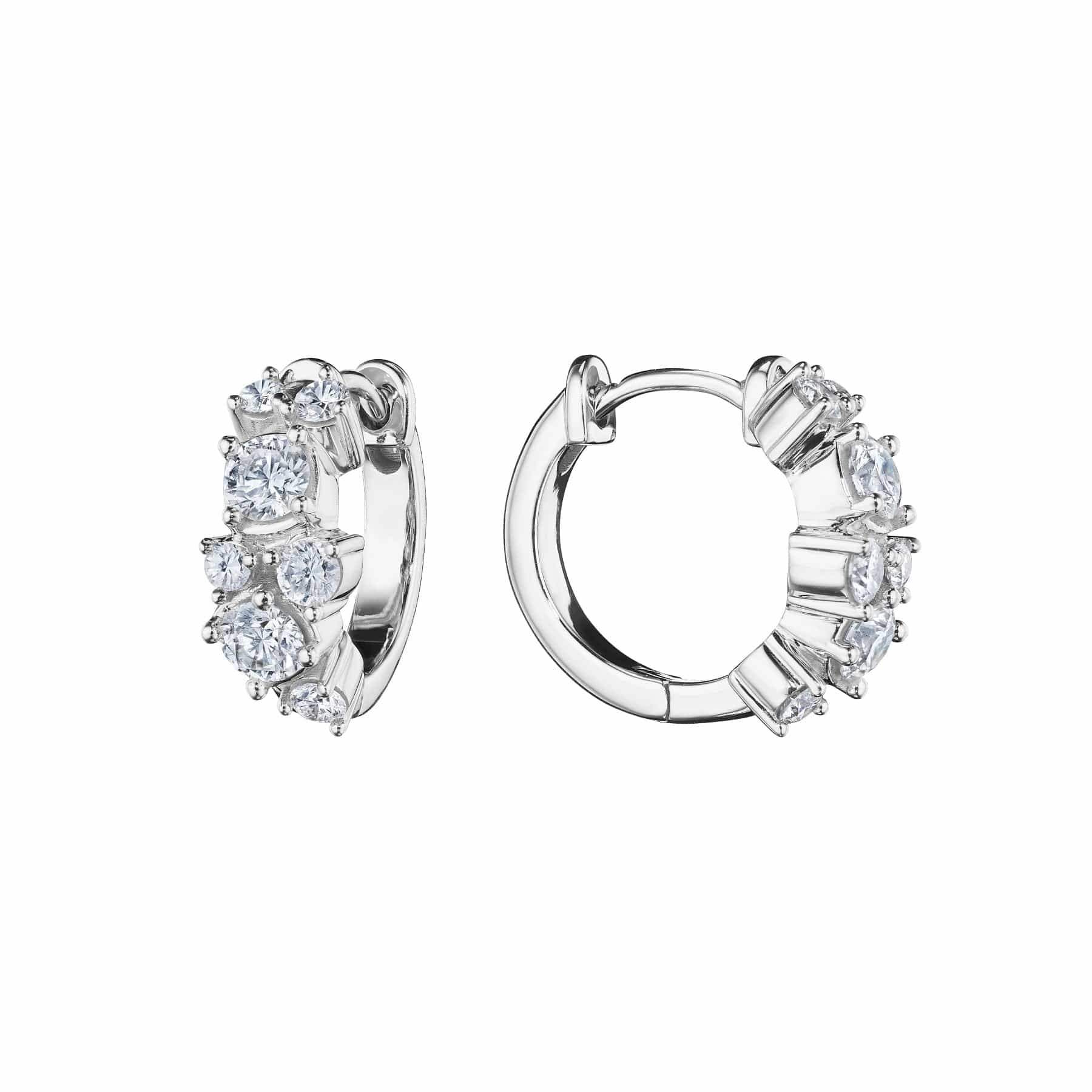 Penny Preville 18K White Gold Diamond Confetti Hoop Earrings