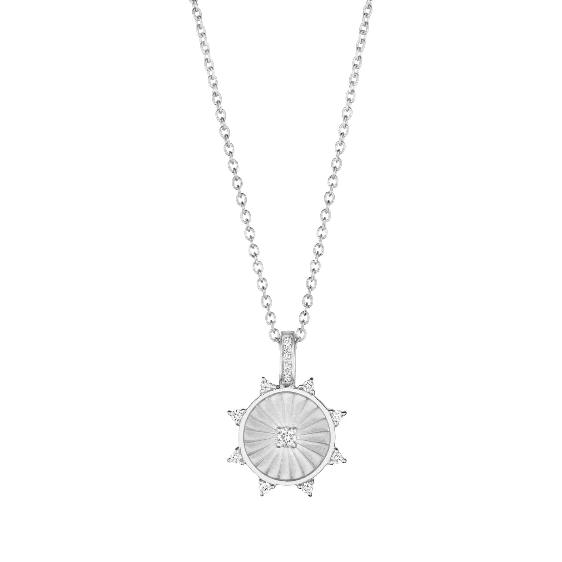 Penny Preville 18K White Gold Diamond Medallion Necklace