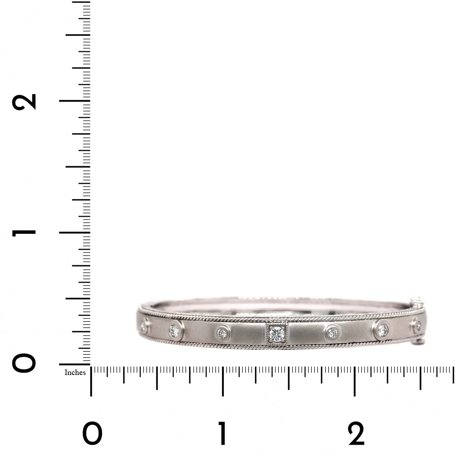 Penny Preville 18K White Gold Diamond Stacking Bangle - Image 3