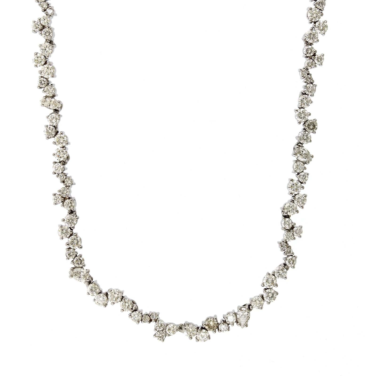 Penny Preville 18K White Gold Half Choker Diamond Necklace