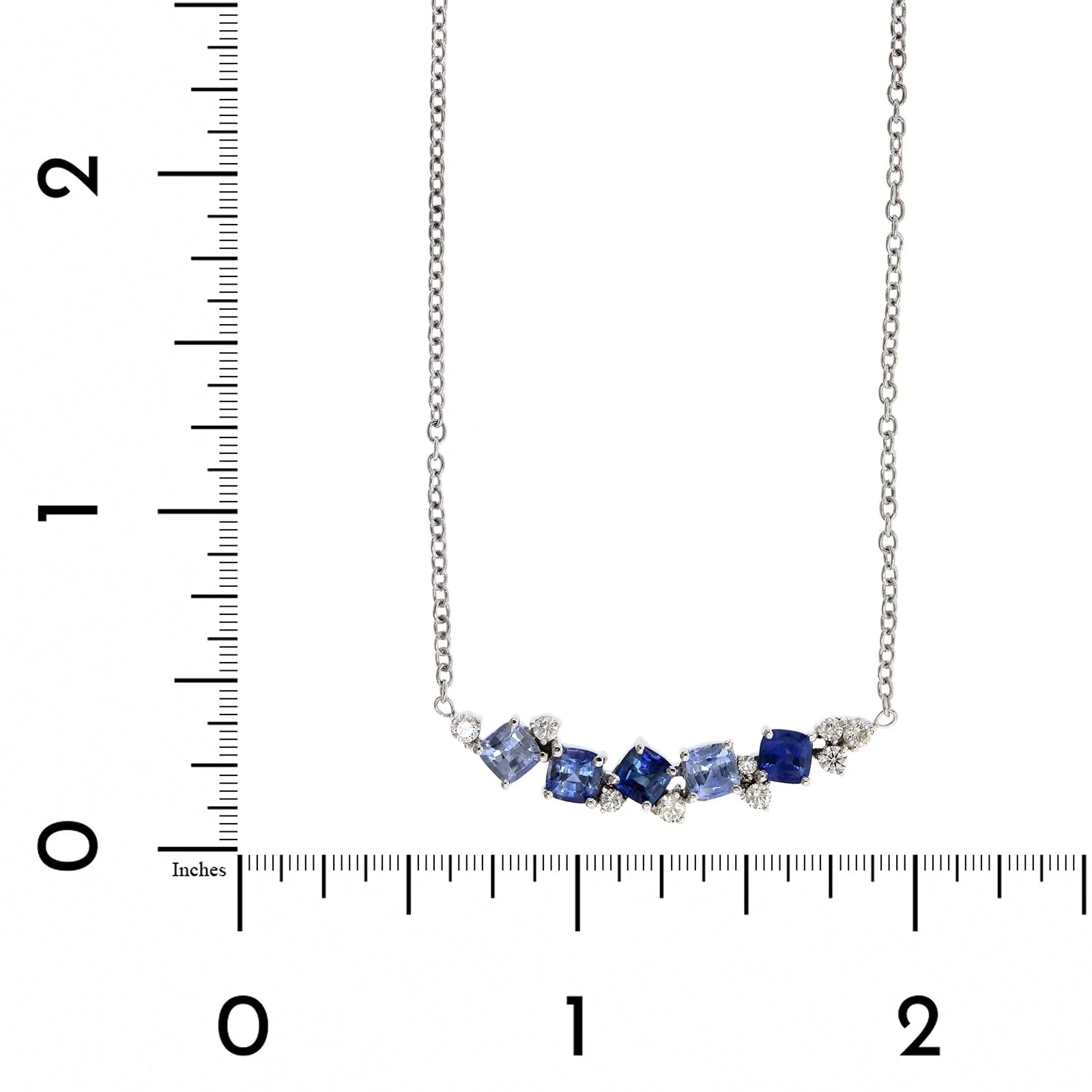 Penny Preville 18K White Gold Ombre Sapphire Necklace - Image 4