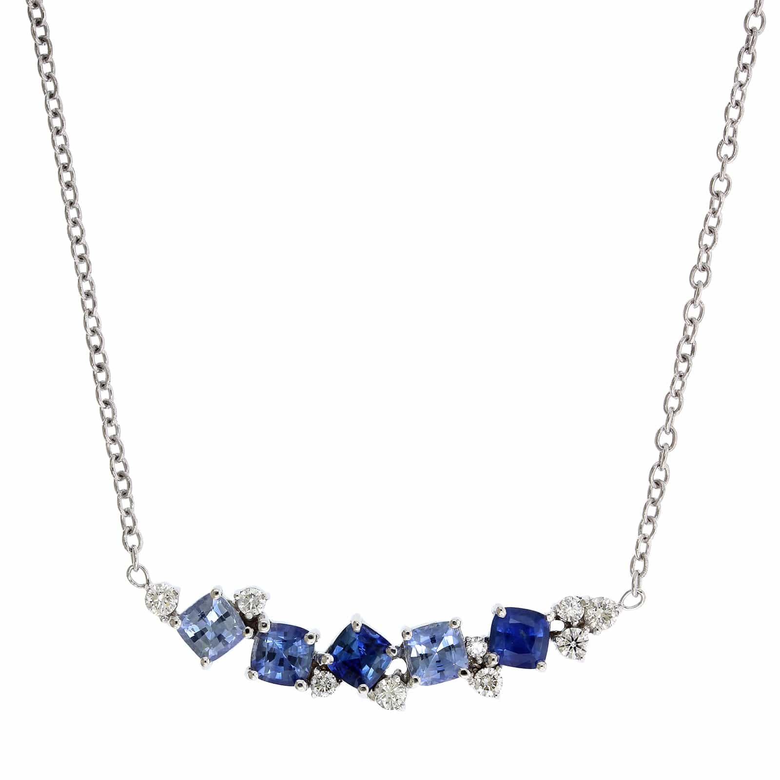 Penny Preville 18K White Gold Ombre Sapphire Necklace - Image 5
