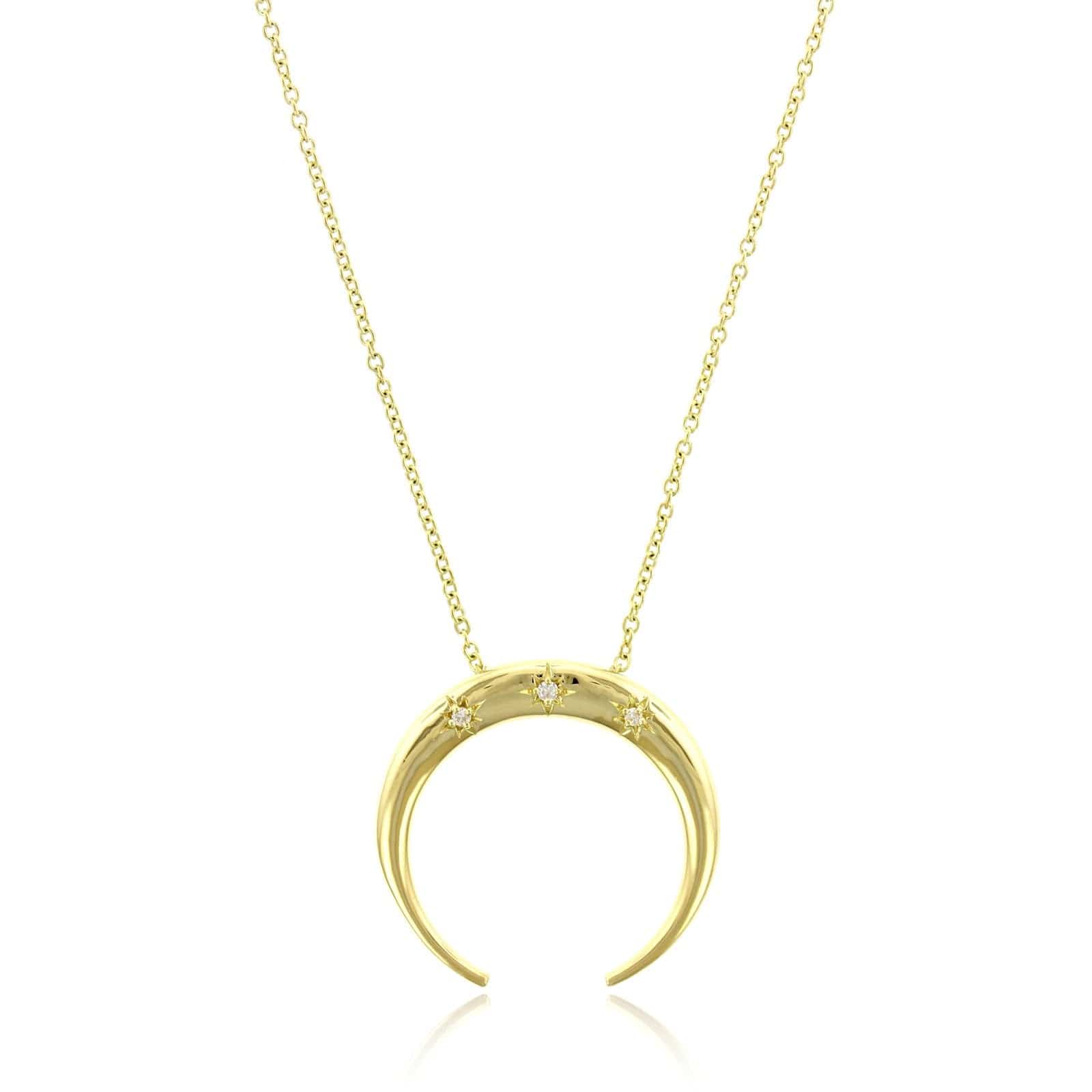 Penny Preville 18K Yellow Gold Diamond Crescent Star Pendant