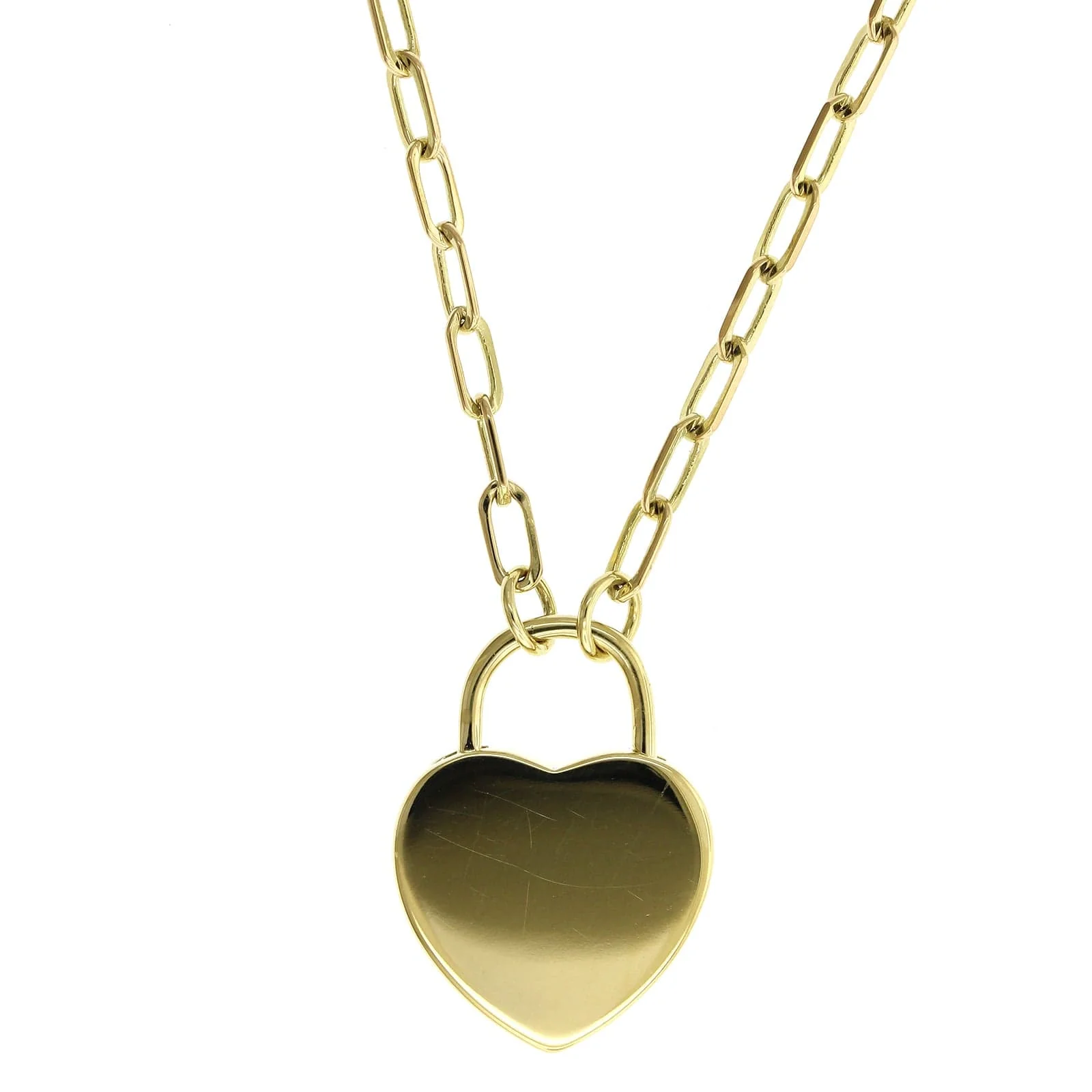 Penny Preville 18K Yellow Gold Diamond Heart Charm Lock Necklace - Image 2