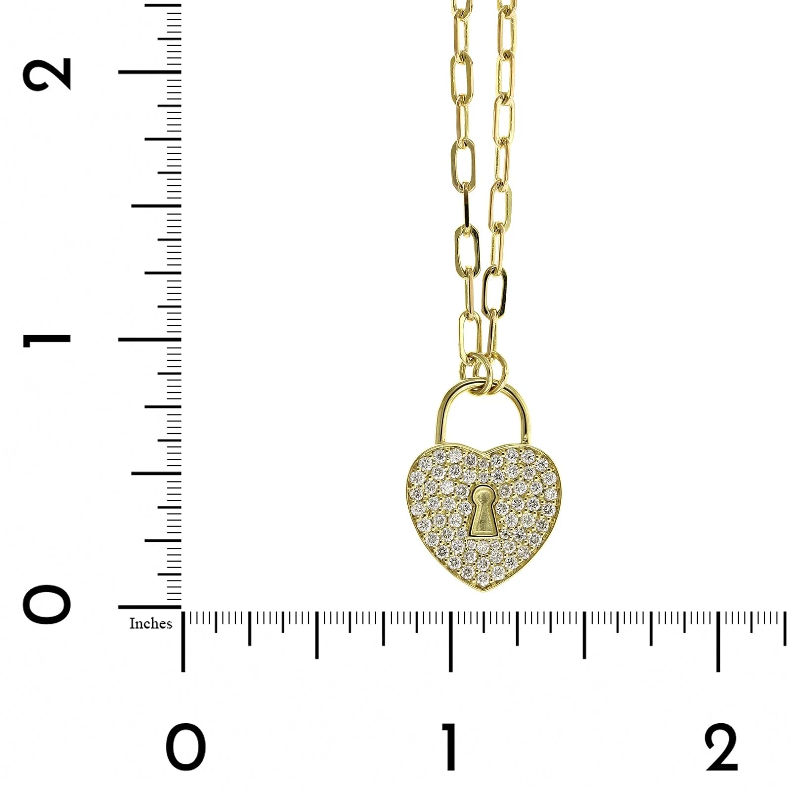 Penny Preville 18K Yellow Gold Diamond Heart Charm Lock Necklace - Image 4