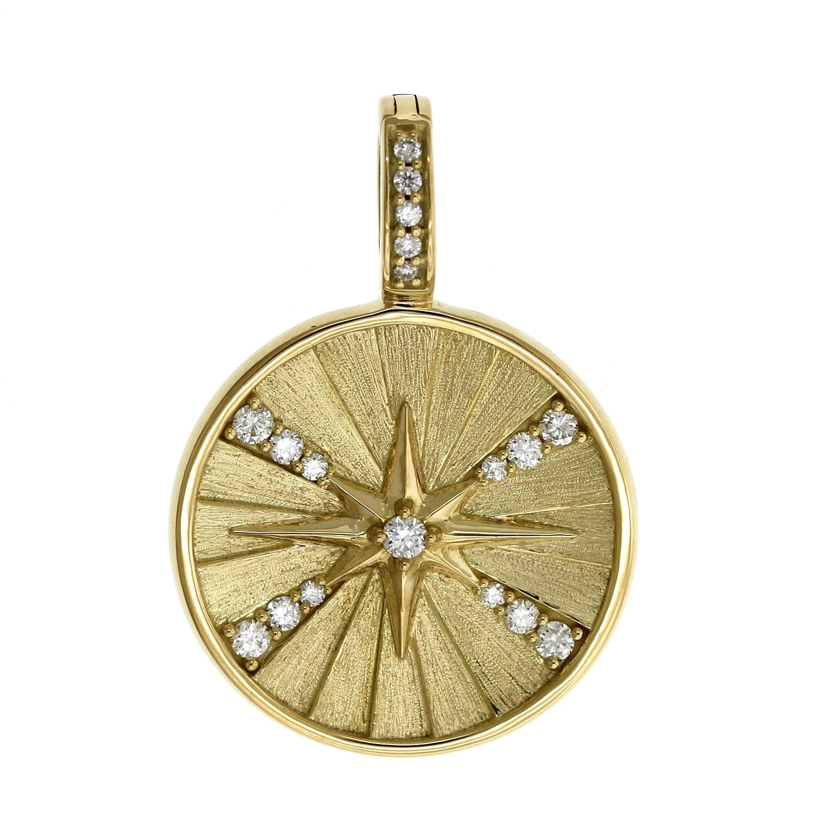 Penny Preville 18K Yellow Gold Diamond Star Medallion Pendant