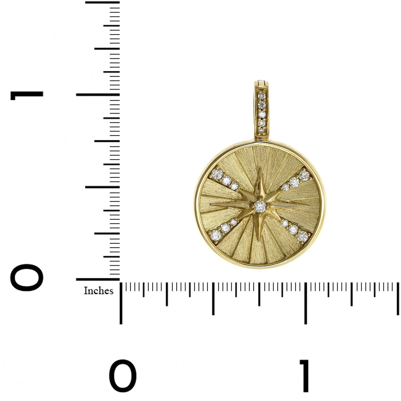 Penny Preville 18K Yellow Gold Diamond Star Medallion Pendant - Image 3