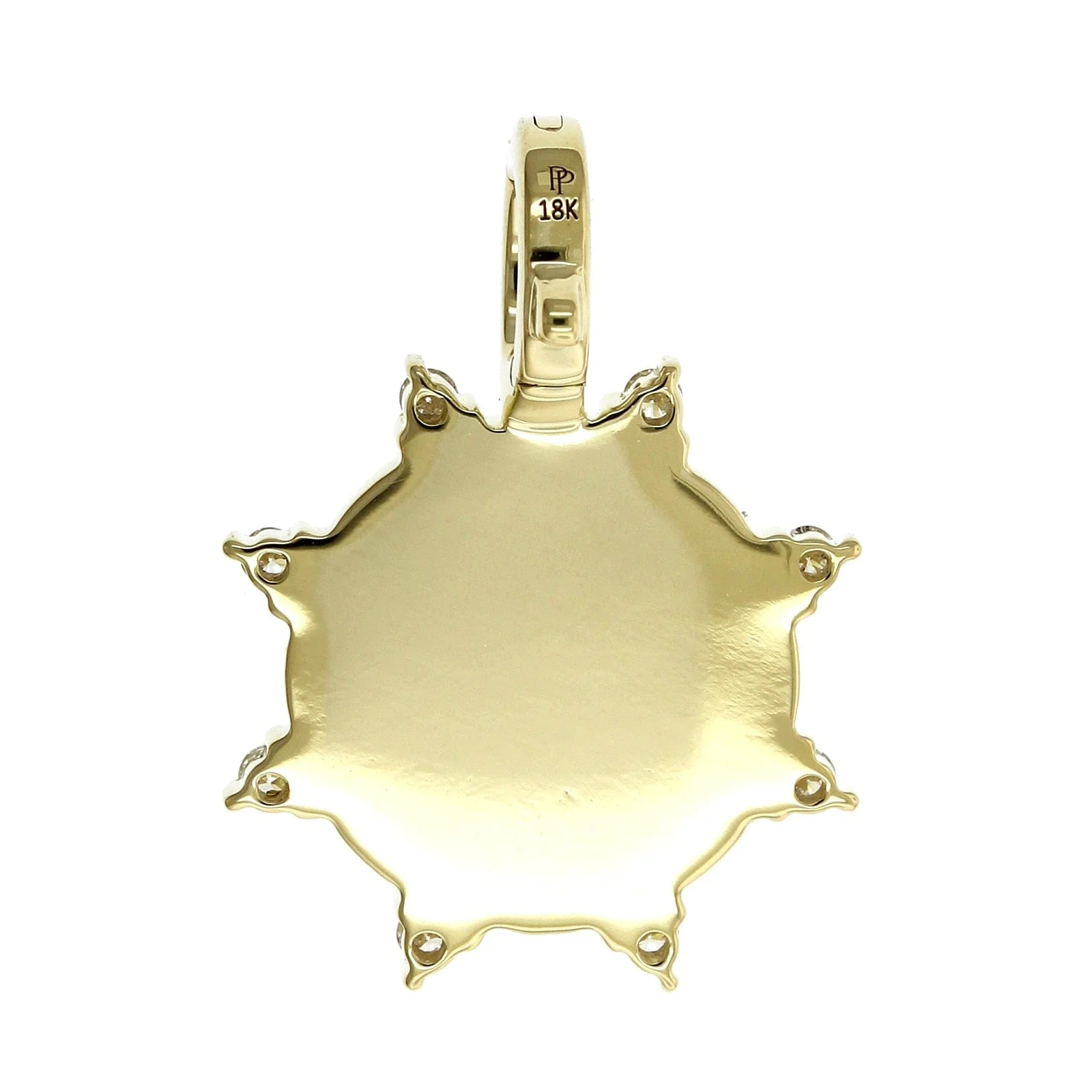 Penny Preville 18K Yellow Gold Diamond Wheel Medallion Pendant - Image 2