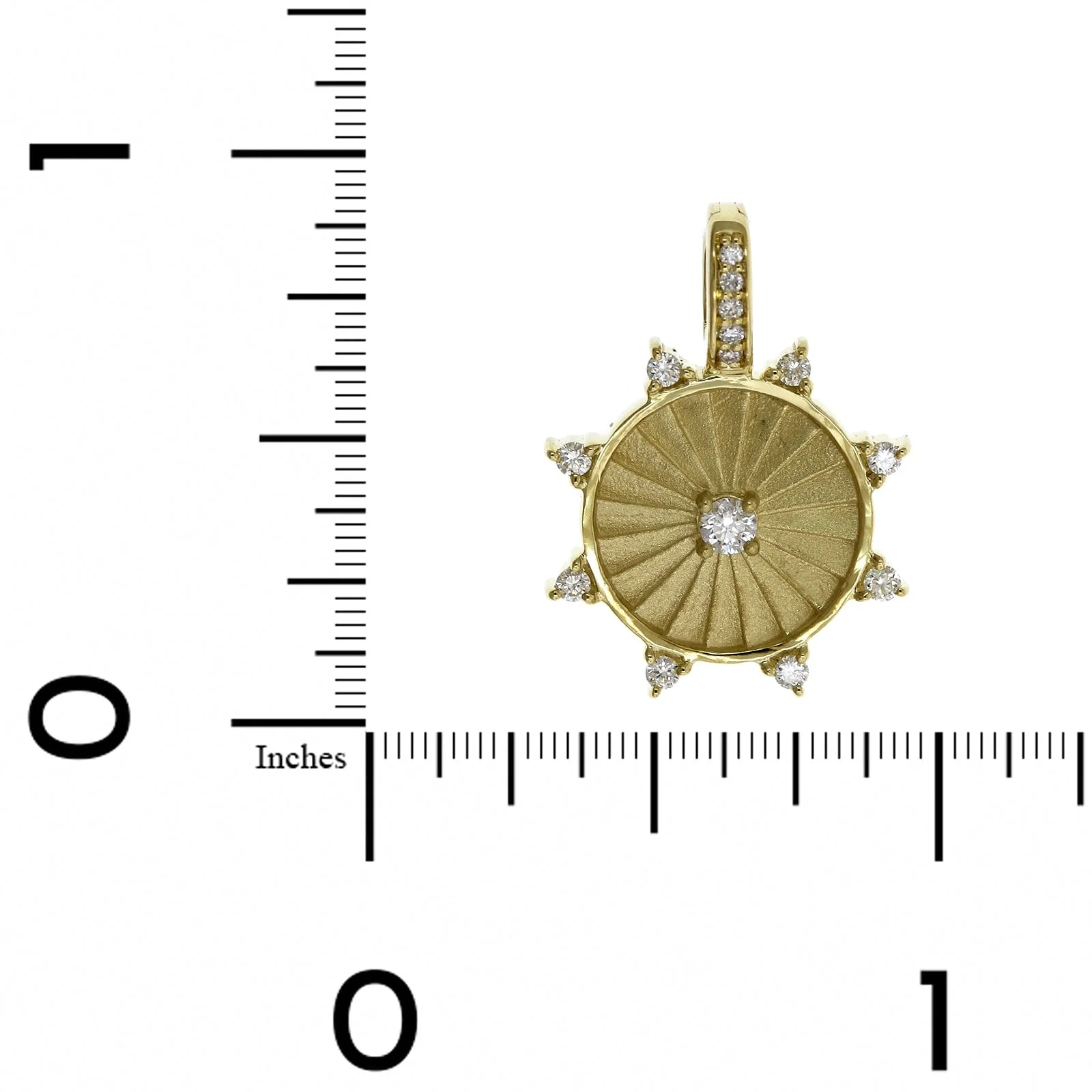 Penny Preville 18K Yellow Gold Diamond Wheel Medallion Pendant - Image 3