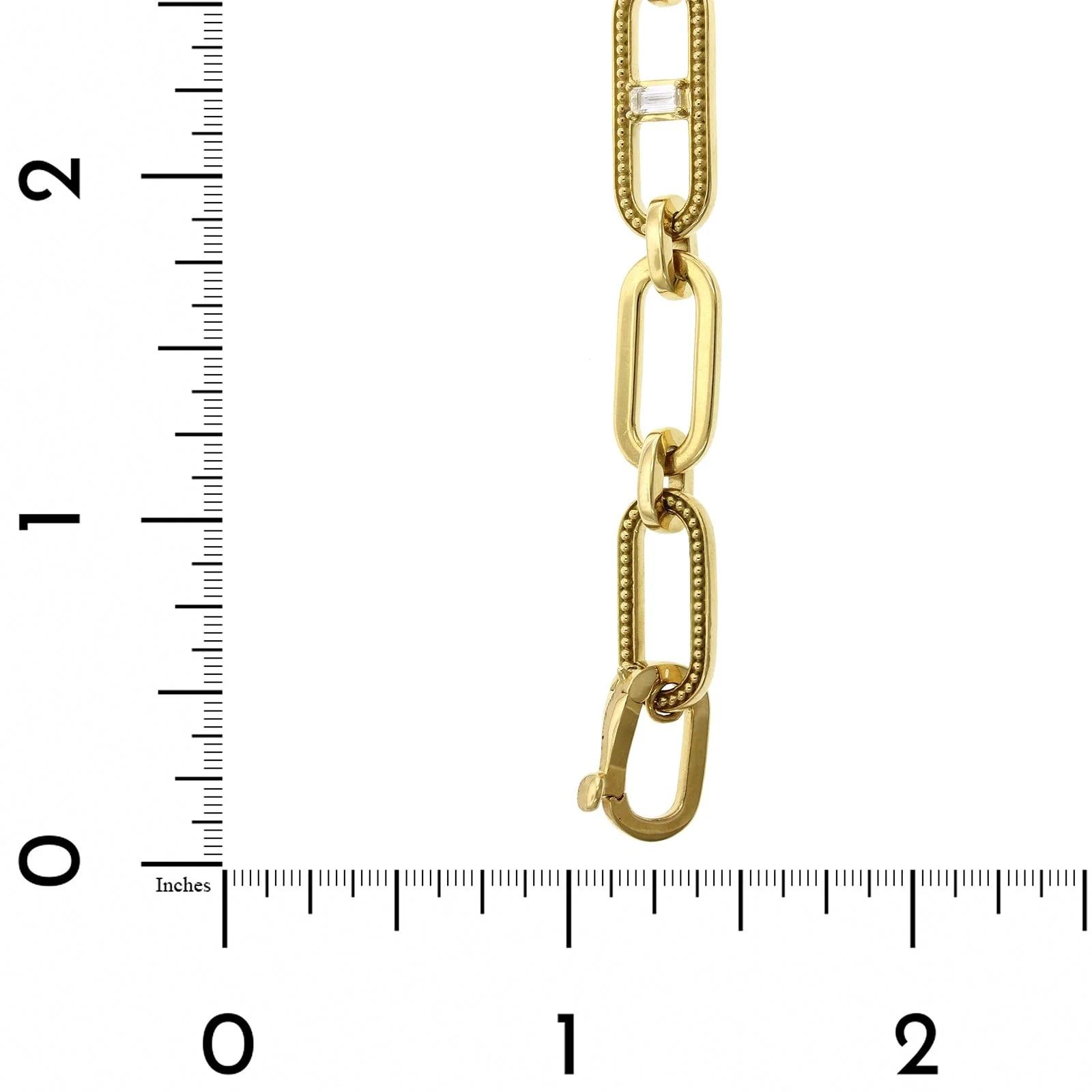 Penny Preville 18K Yellow Gold Flat Link Diamond Bracelet - Image 4