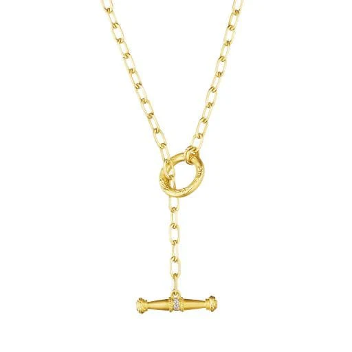 Penny Preville 18K Yellow Gold Flat Link Diamond Necklace