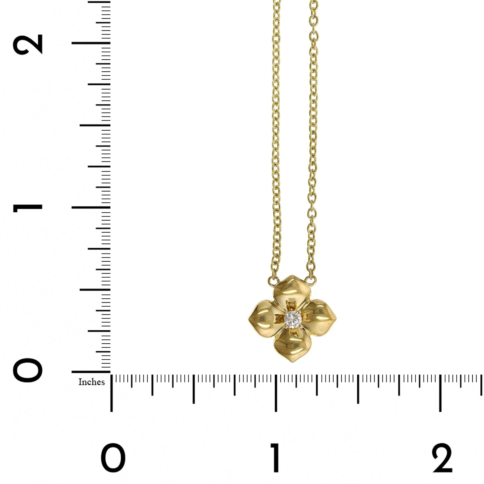 Penny Preville 18K Yellow Gold Flower Diamond Pendant - Image 3
