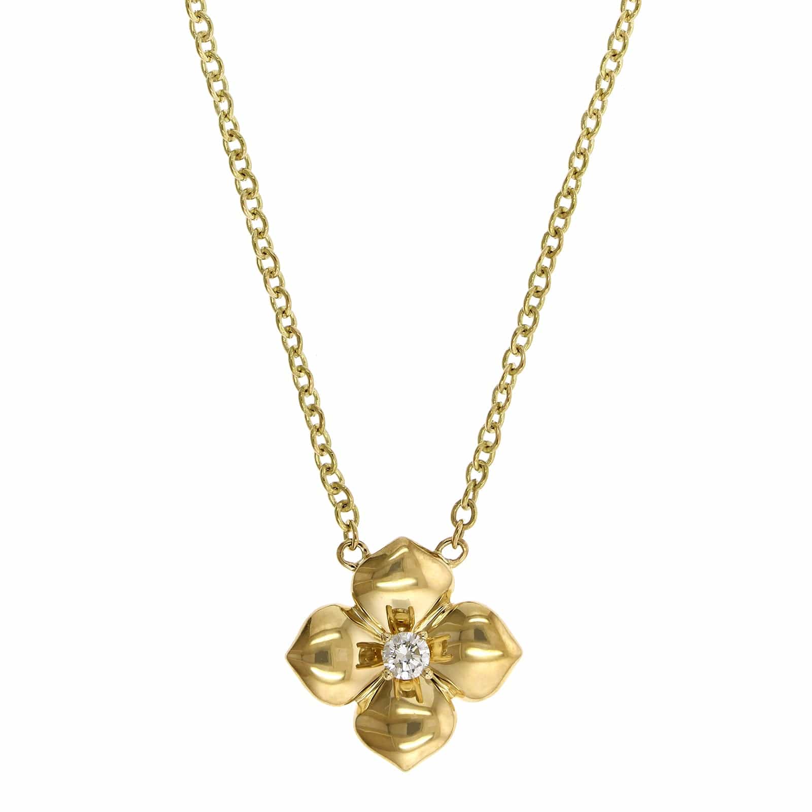 Penny Preville 18K Yellow Gold Flower Diamond Pendant - Image 5