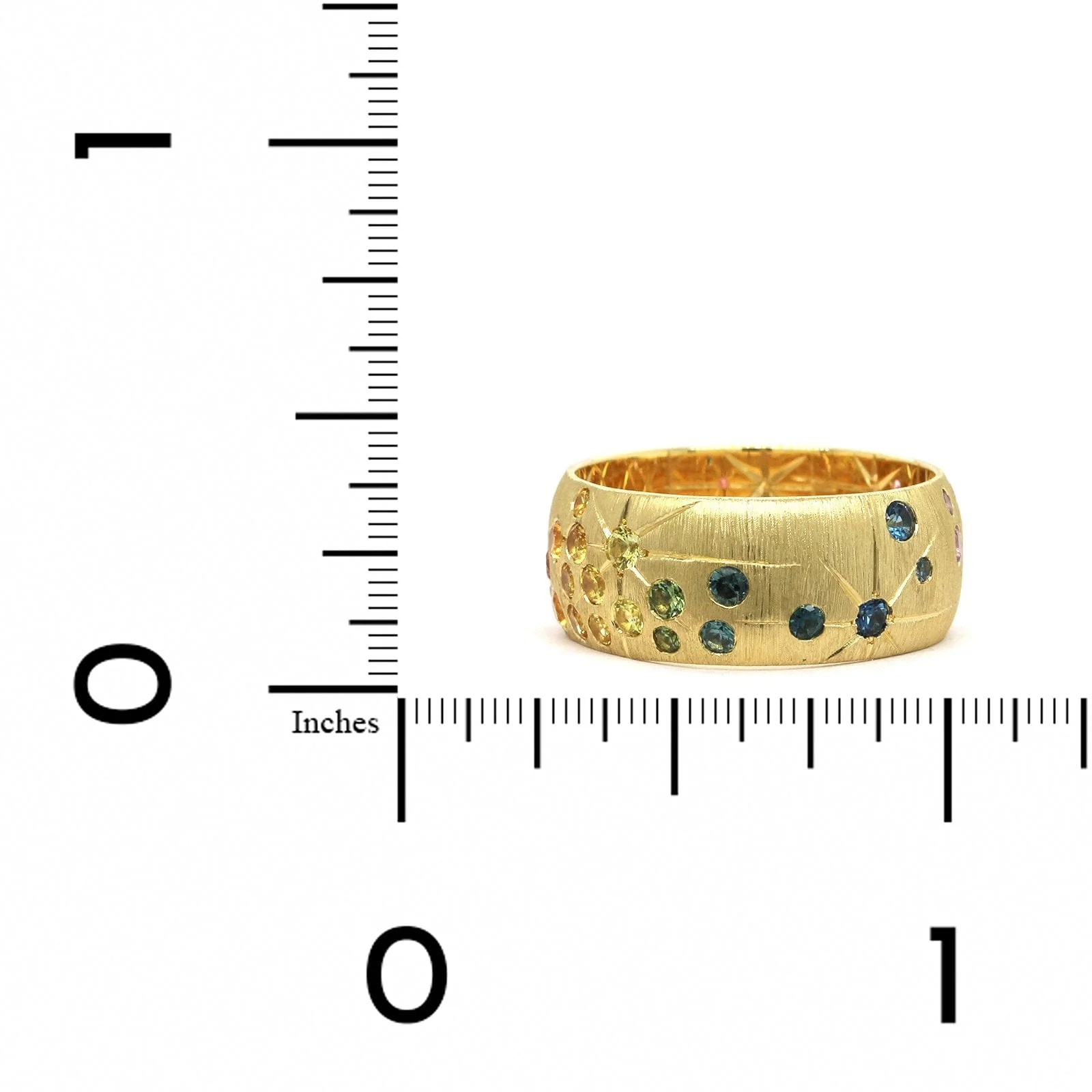 Penny Preville 18K Yellow Gold Multi Sapphire Star Set Ring - Image 4