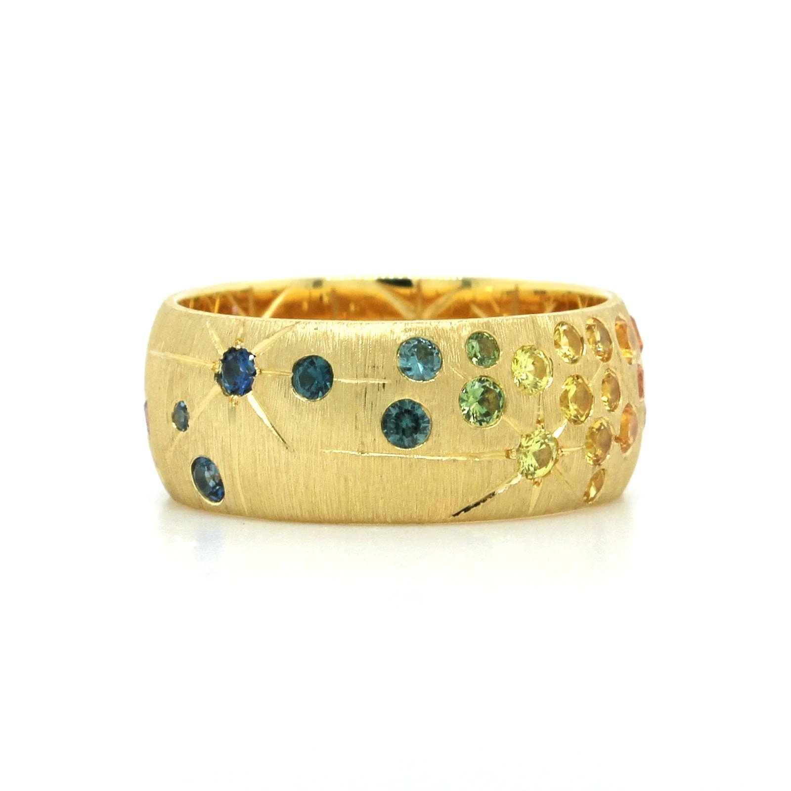 Penny Preville 18K Yellow Gold Multi Sapphire Star Set Ring - Image 5