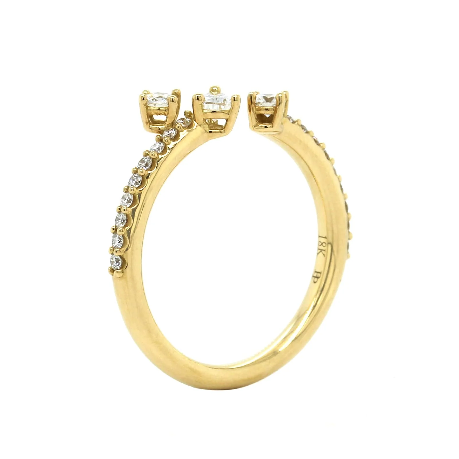 Penny Preville 18K Yellow Gold Open Diamond Ring - Image 2