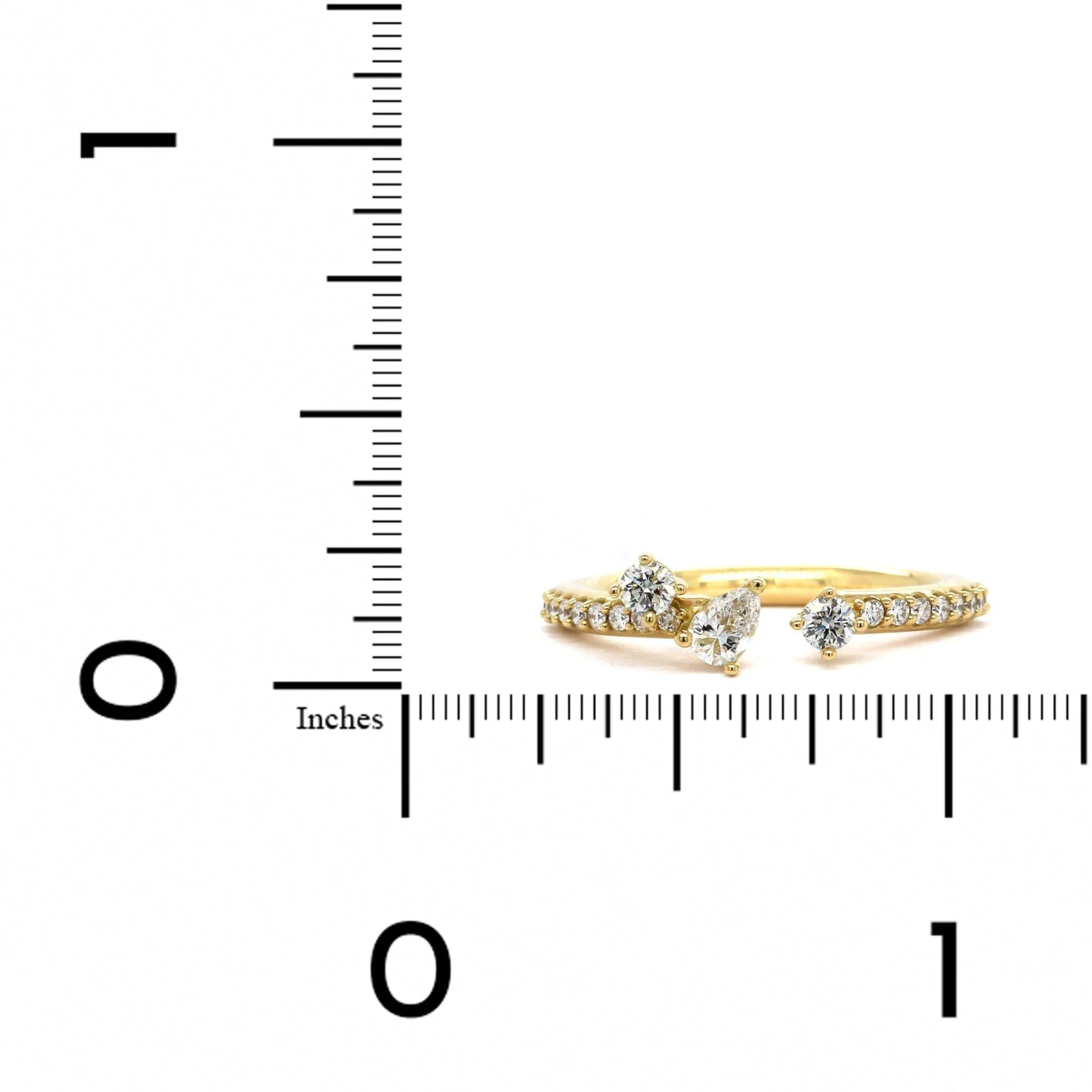Penny Preville 18K Yellow Gold Open Diamond Ring - Image 3