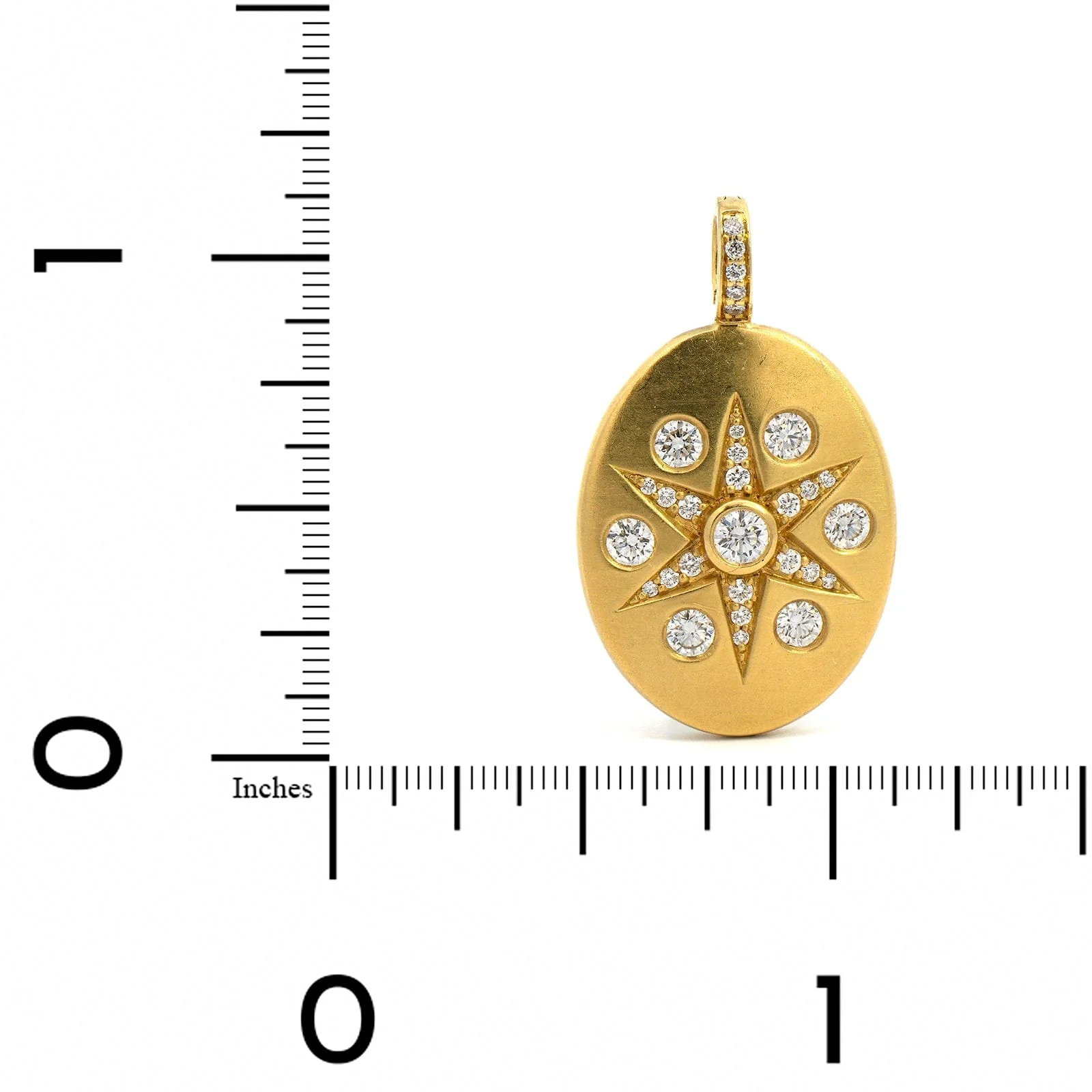 Penny Preville 18K Yellow Gold Oval Medallion Diamond Pendant - Image 3