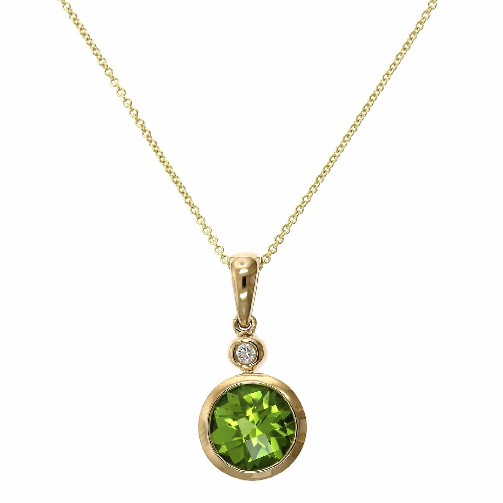 14K Yellow Gold Peridot Necklace