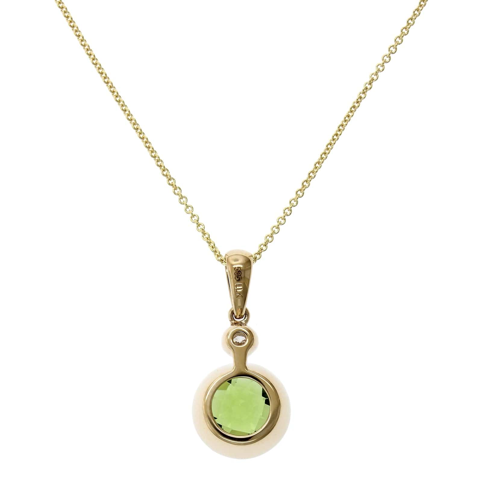 14K Yellow Gold Peridot Necklace - Image 2