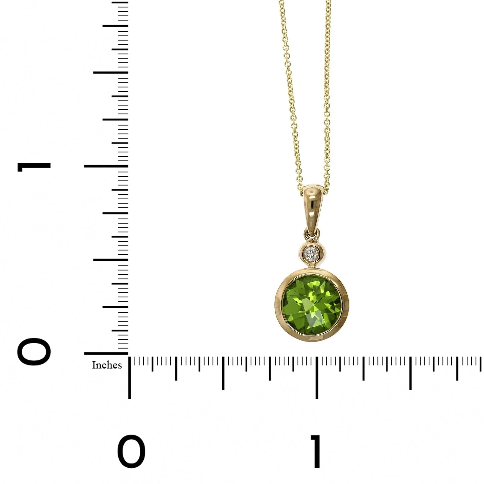 14K Yellow Gold Peridot Necklace - Image 4