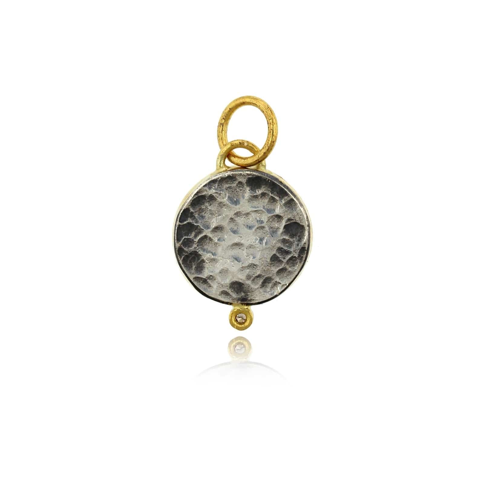 24K Yellow Gold Mosaic Evil Eye Charm - Image 3