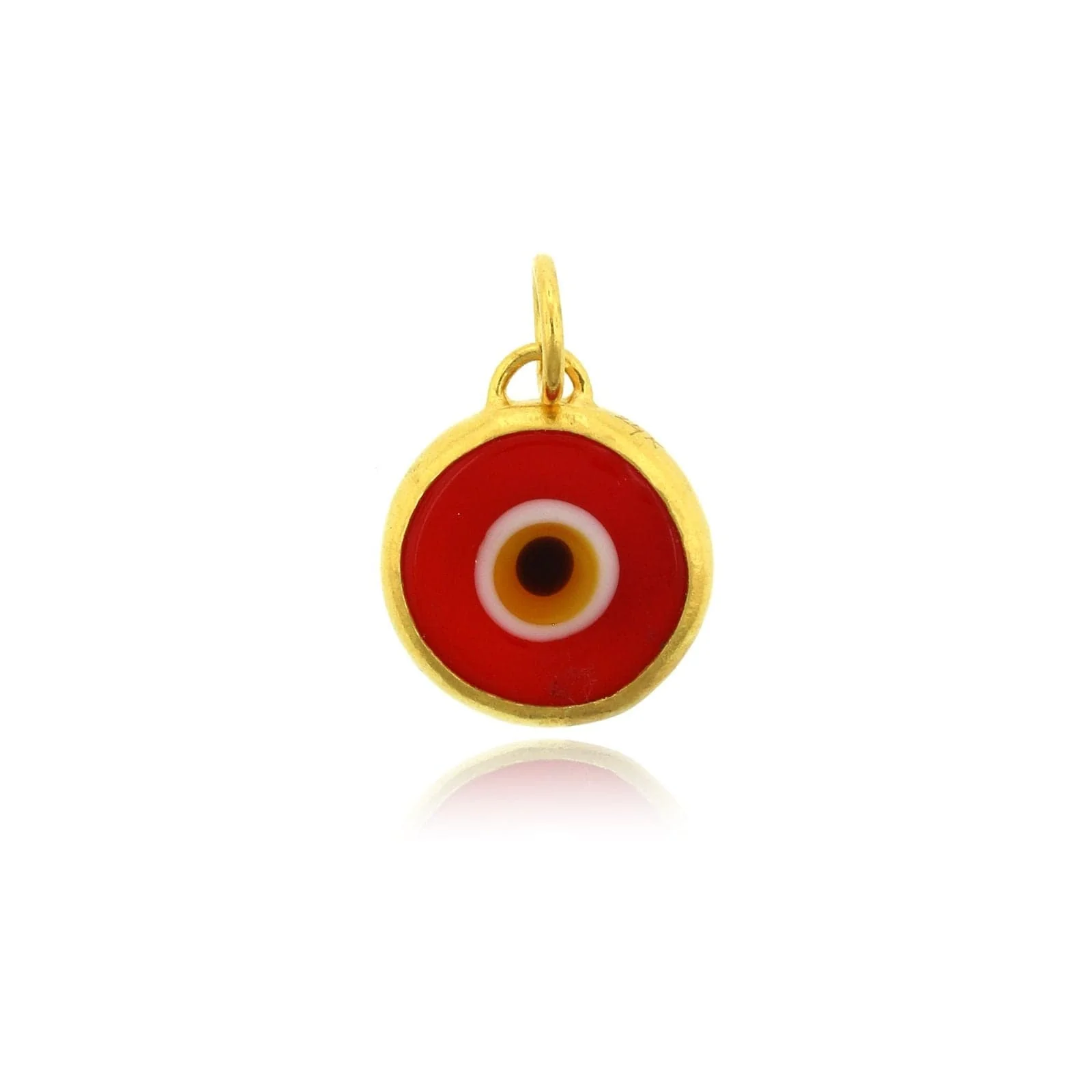 24K Yellow Gold Quartz Evil Eye Charm