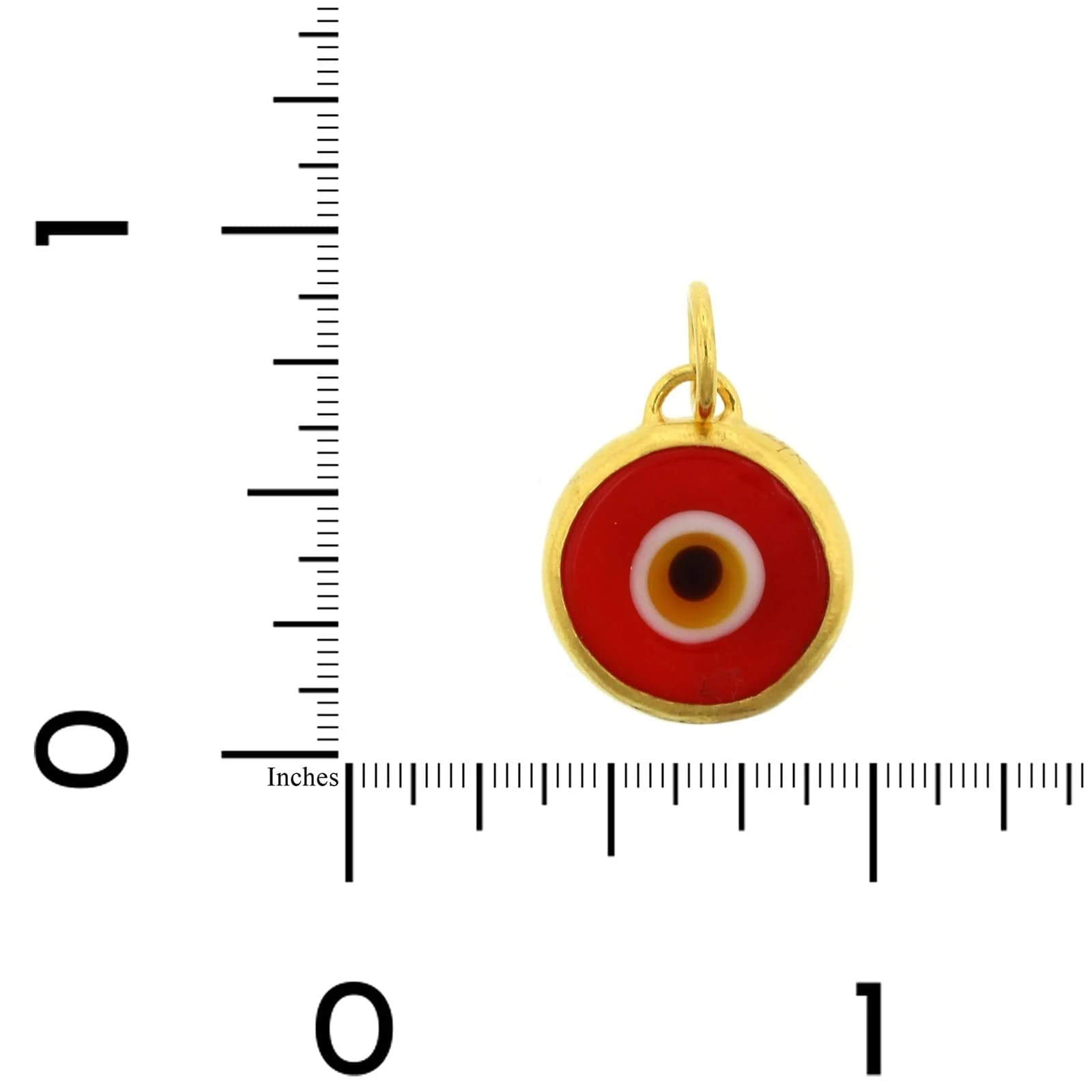 24K Yellow Gold Quartz Evil Eye Charm - Image 3