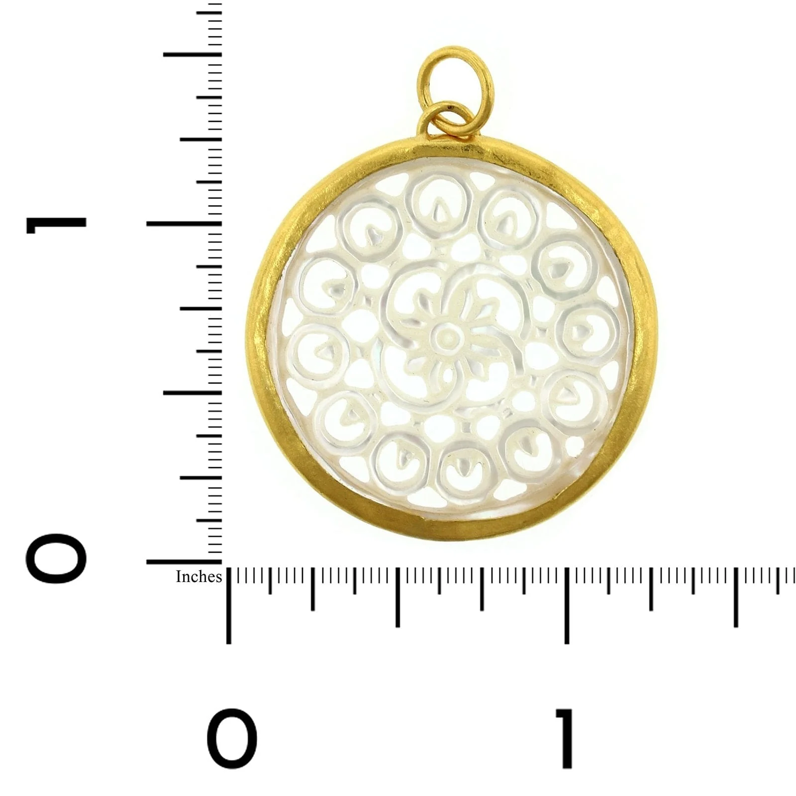 24K Yellow Gold Mother of Pearl Charm - Image 4
