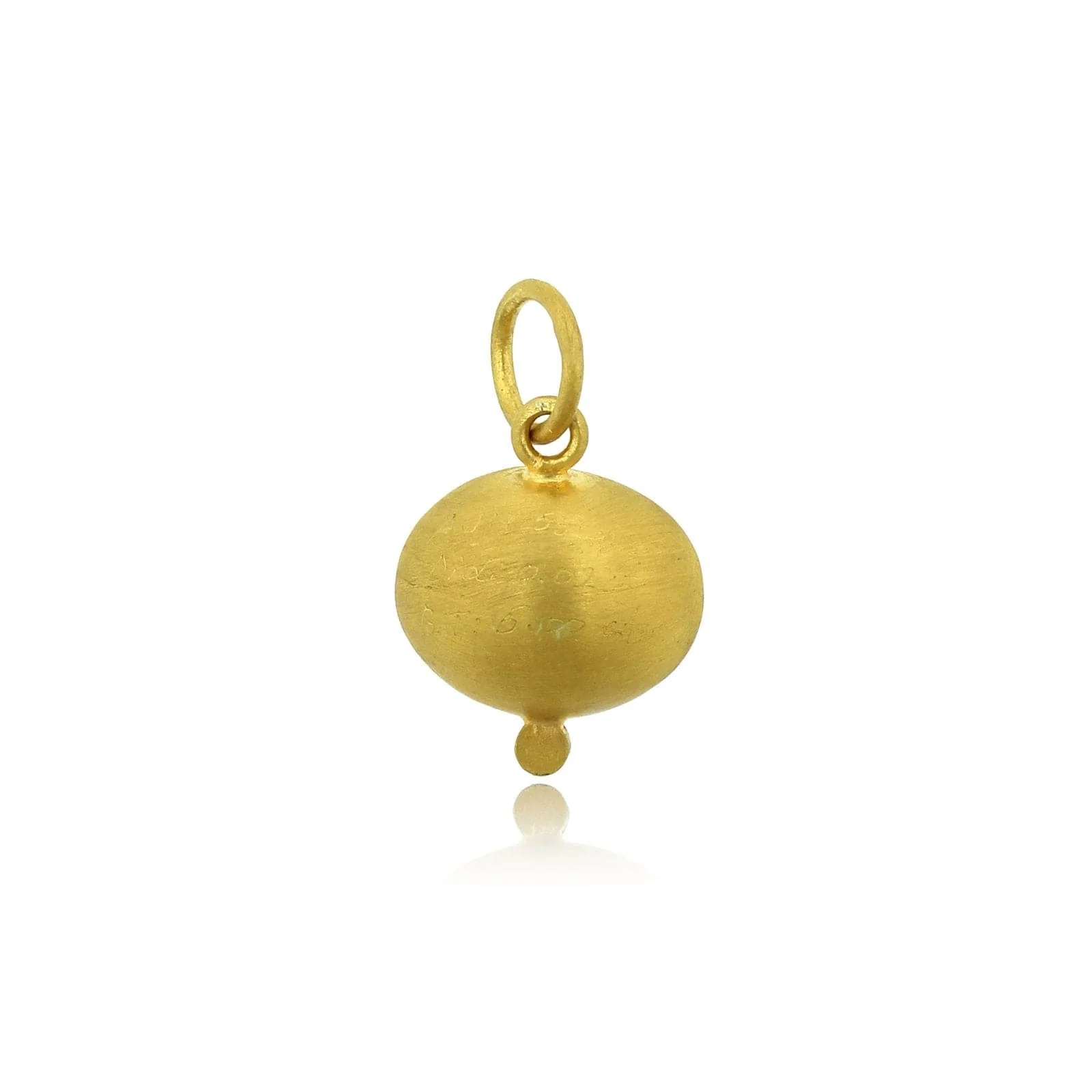 24K Yellow Gold Blue Topaz with Diamond Charm - Image 2