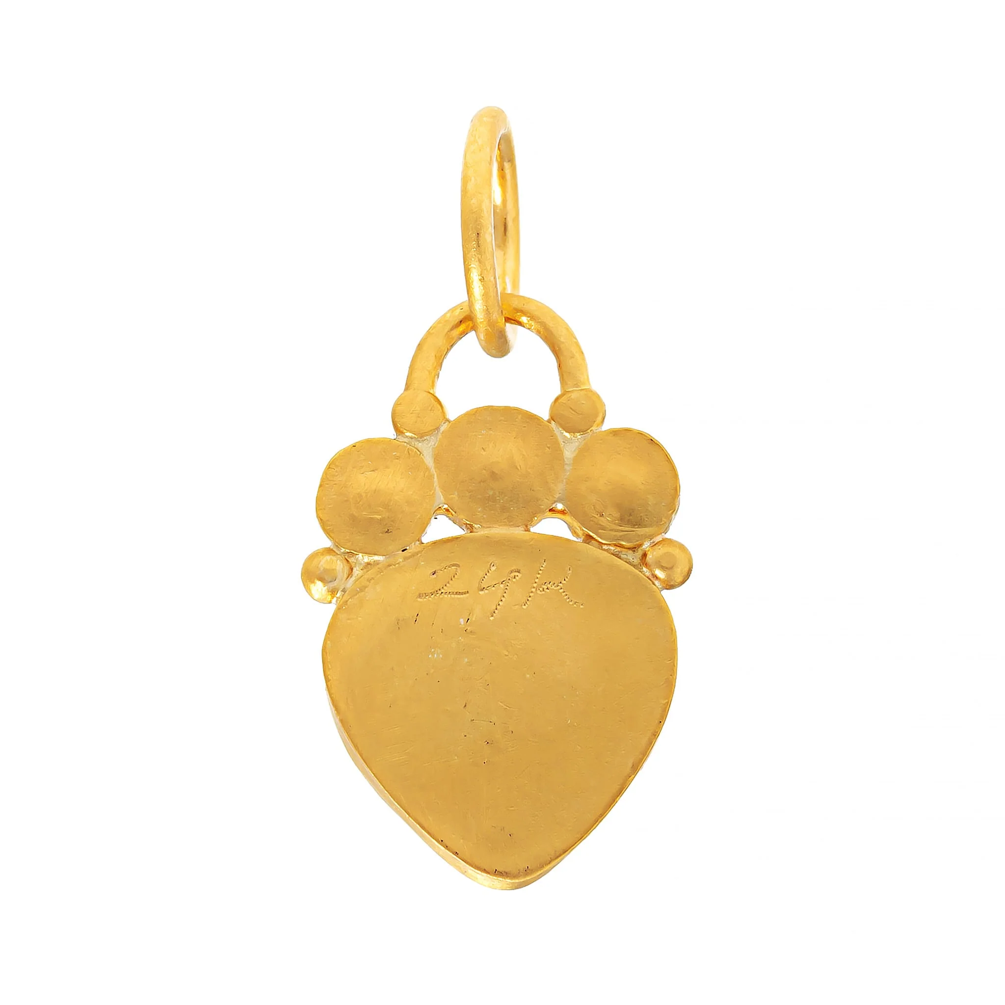 24K Yellow Gold Tourmaline and Diamond Charm - Image 2