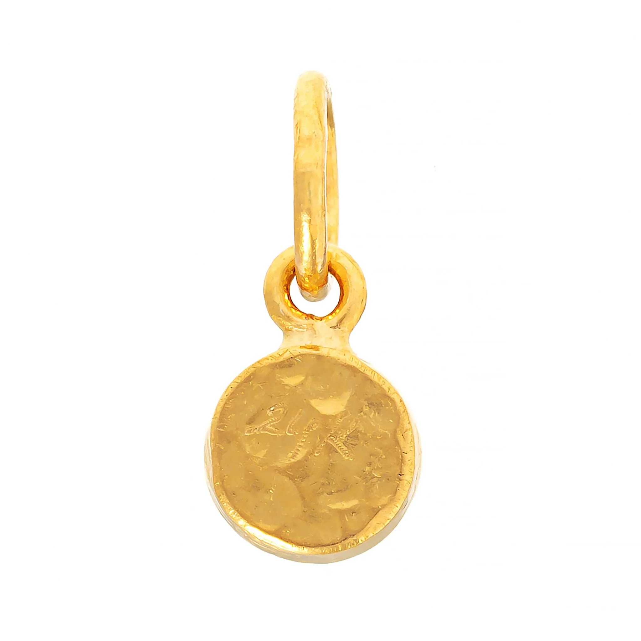 24K Yellow Gold Round Pearl Charm - Image 2