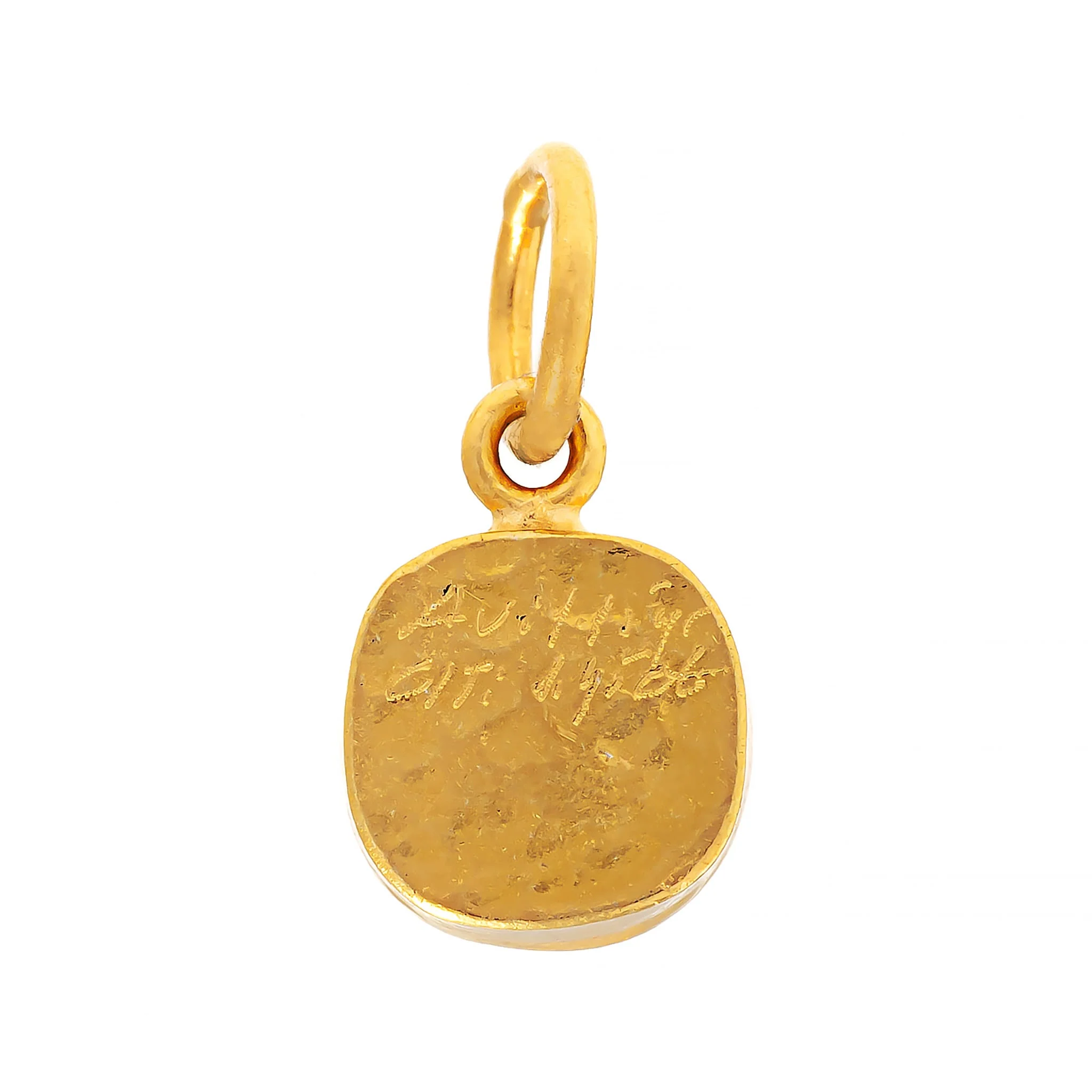 24K Yellow Gold Round Citrine Charm - Image 2