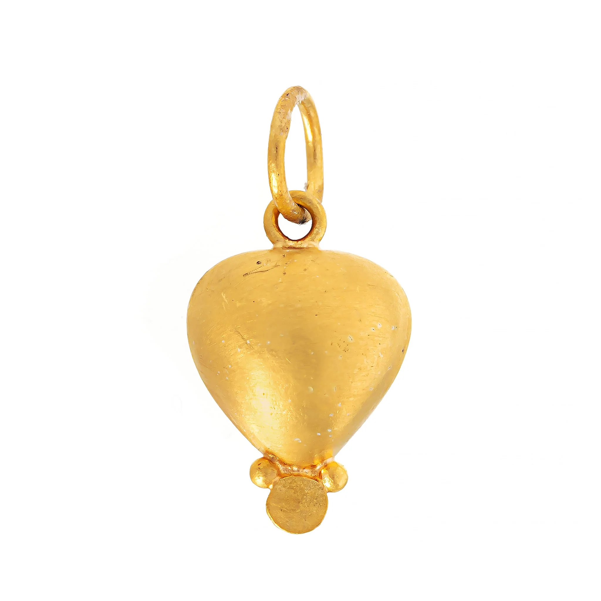 24K Yellow Gold Peridot and Diamond Heart Charm - Image 2
