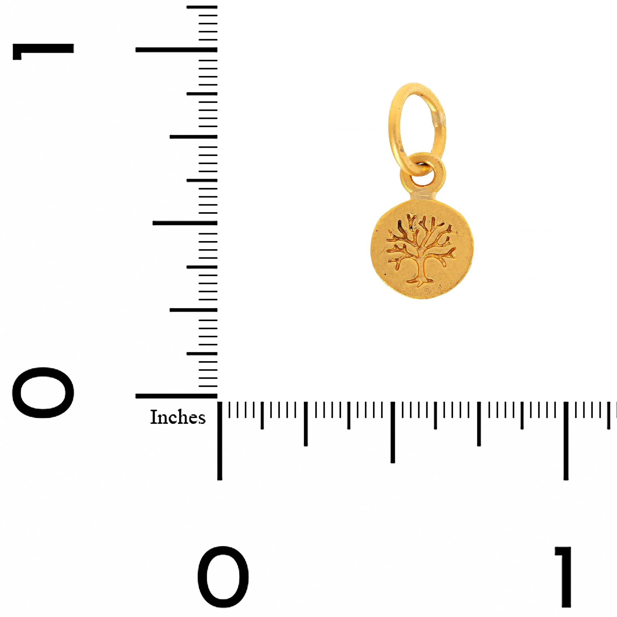24K Yellow Gold Tony Round Tree Of Life Charm - Image 3