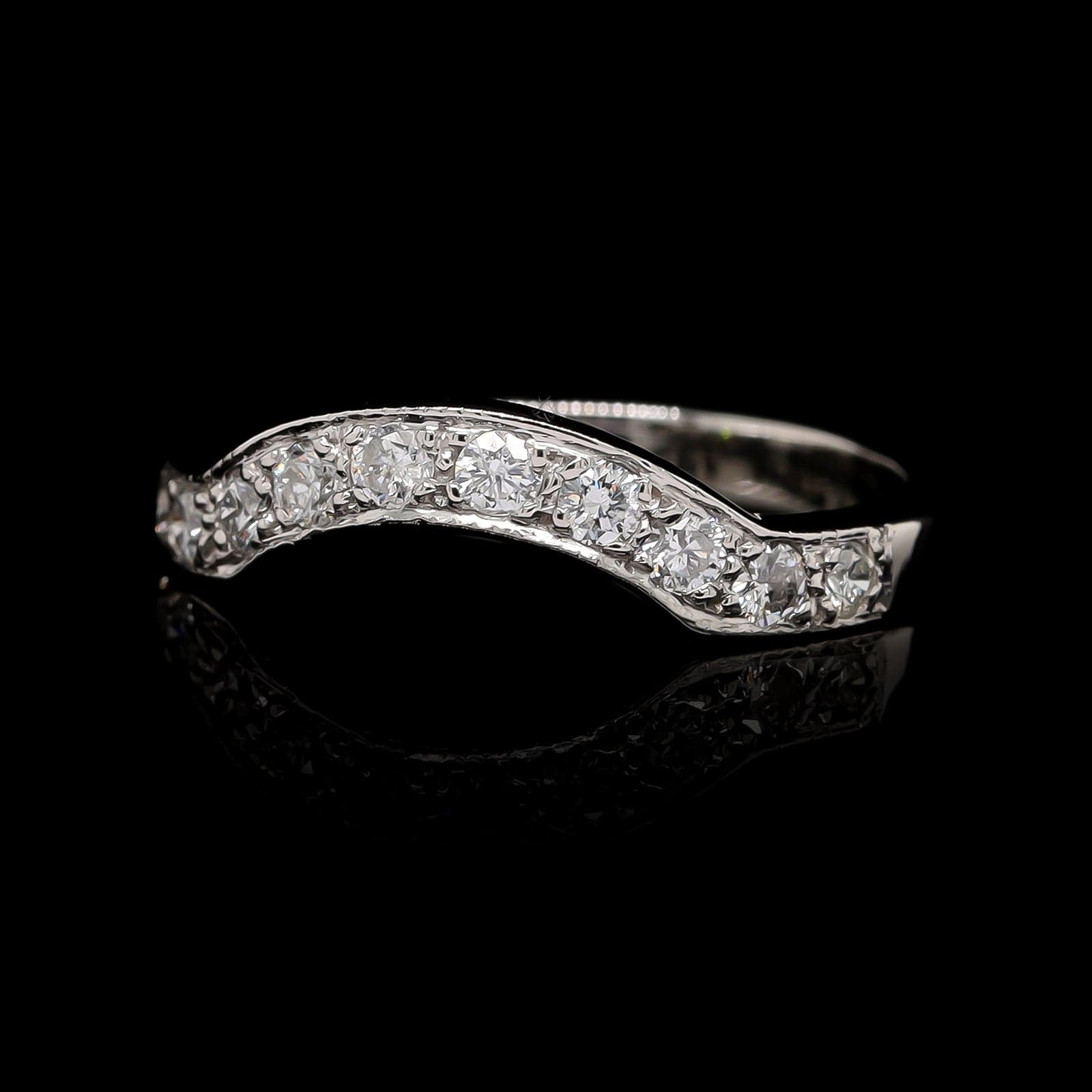 Platinum Estate Diamond Curved Band