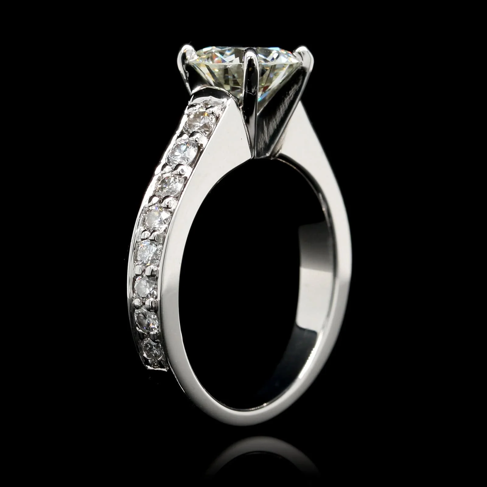 Platinum Estate Diamond Solitaire Engagement Ring - Image 3
