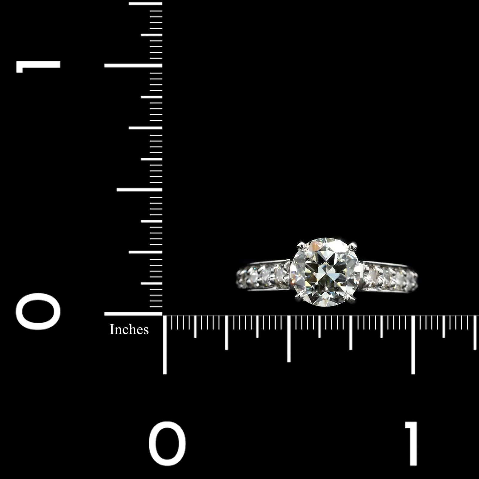 Platinum Estate Diamond Solitaire Engagement Ring - Image 4