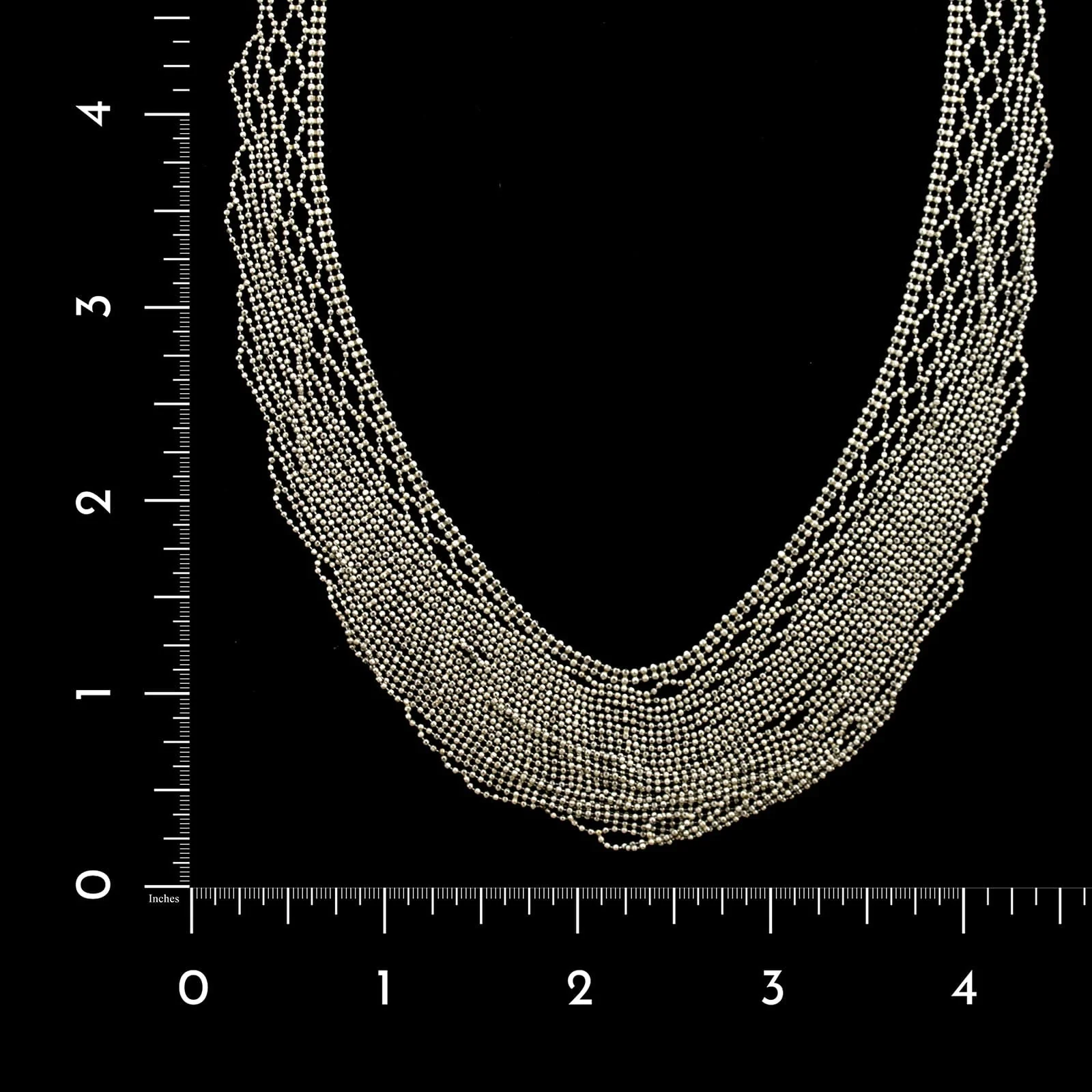 Platinum Estate Graduated Flexible Beaded Link Bib Necklace - Image 4