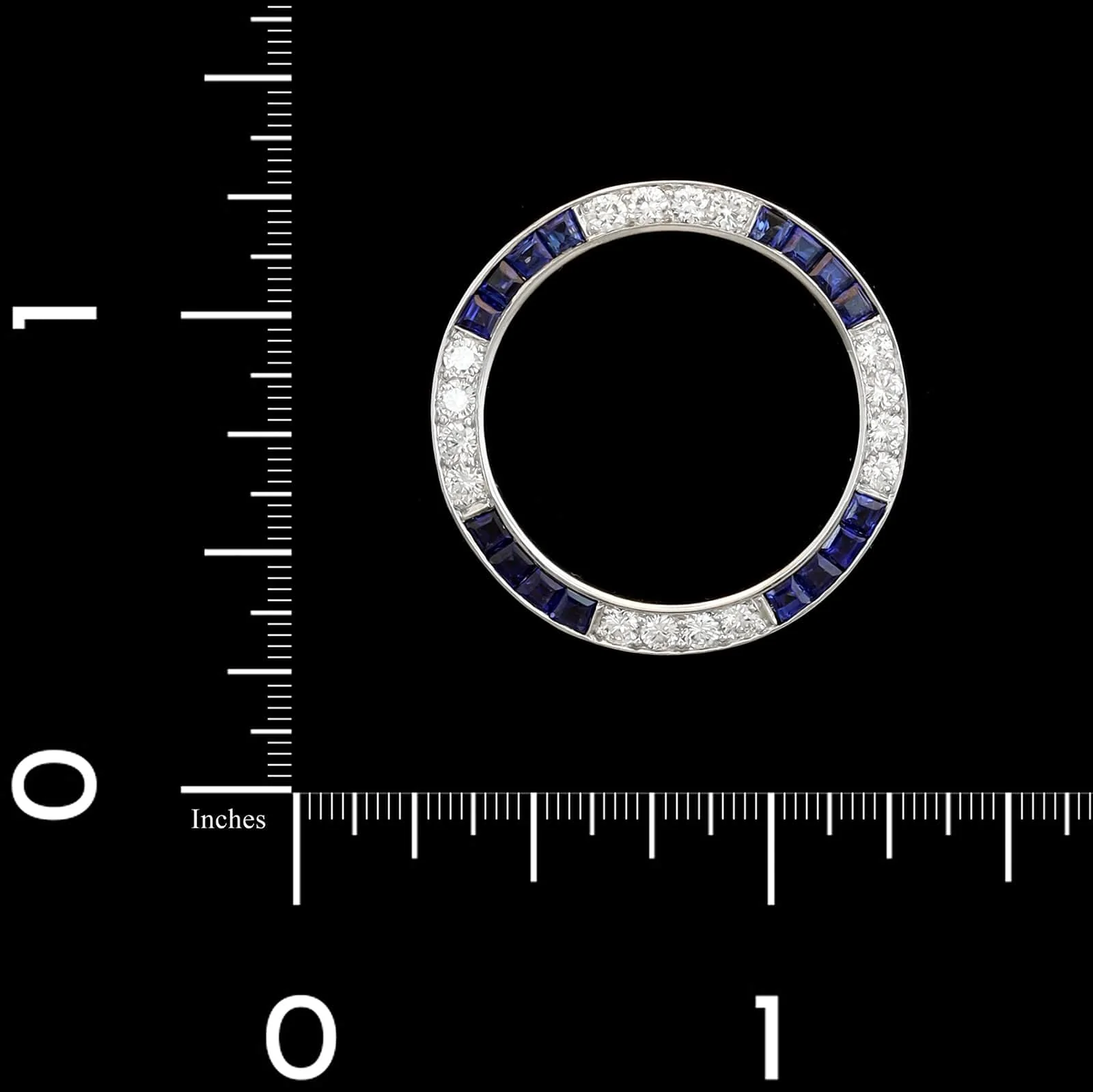 Platinum Estate Sapphire and Diamond Circle Pin - Image 3