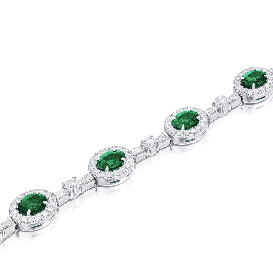 Platinum Oval Paraiba Micro Pave Bracelet - Image 3
