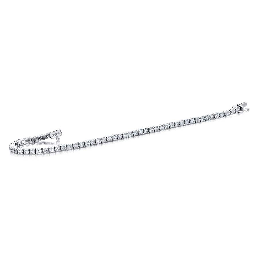 Platinum Round Diamond Bracelet - Image 2