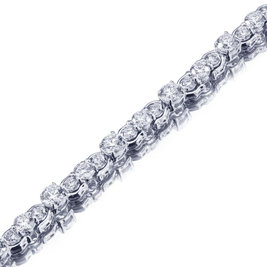 Platinum Round Diamond Bracelet - Image 2