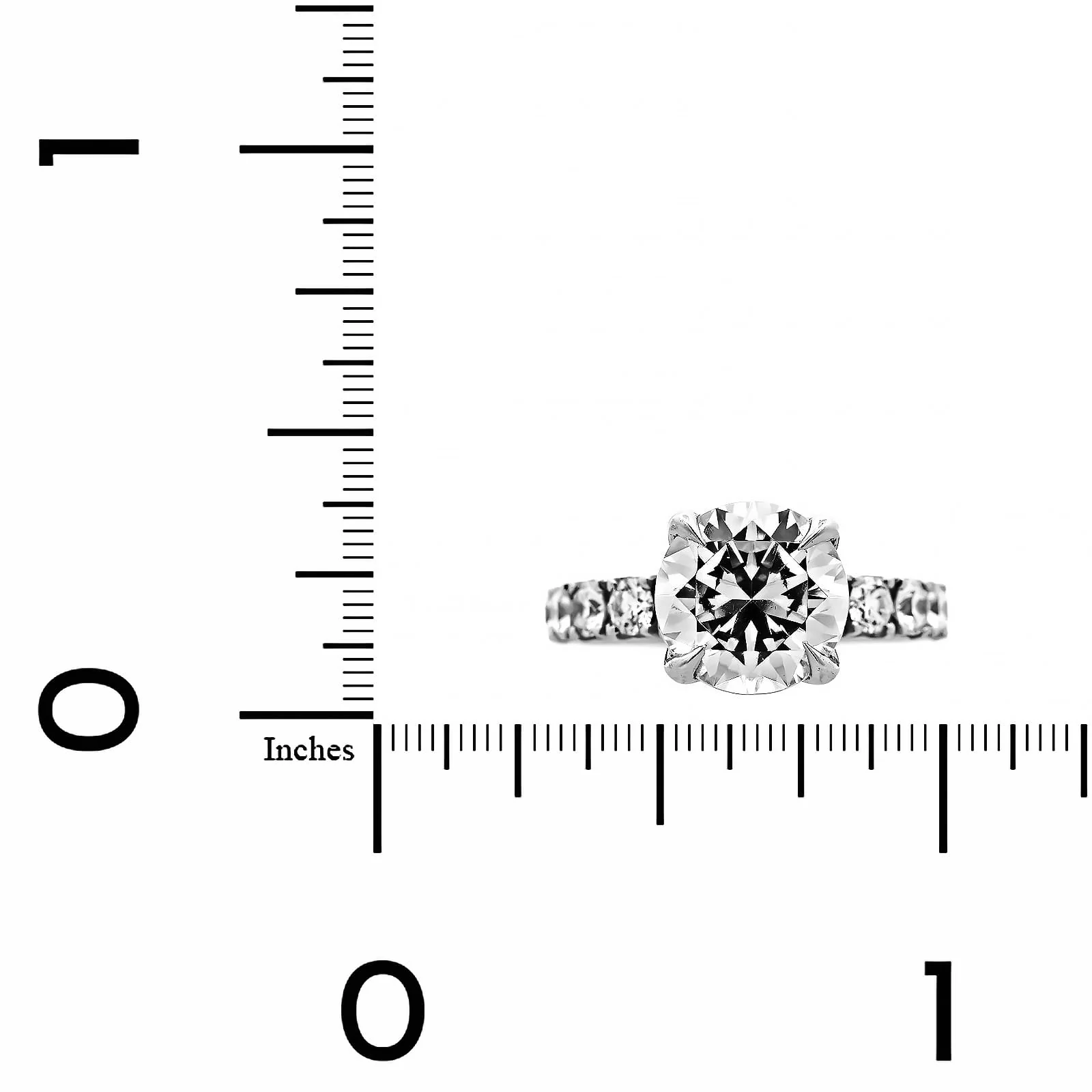 Platinum Shared Prong Round Diamond Engagement Ring Setting - Image 4