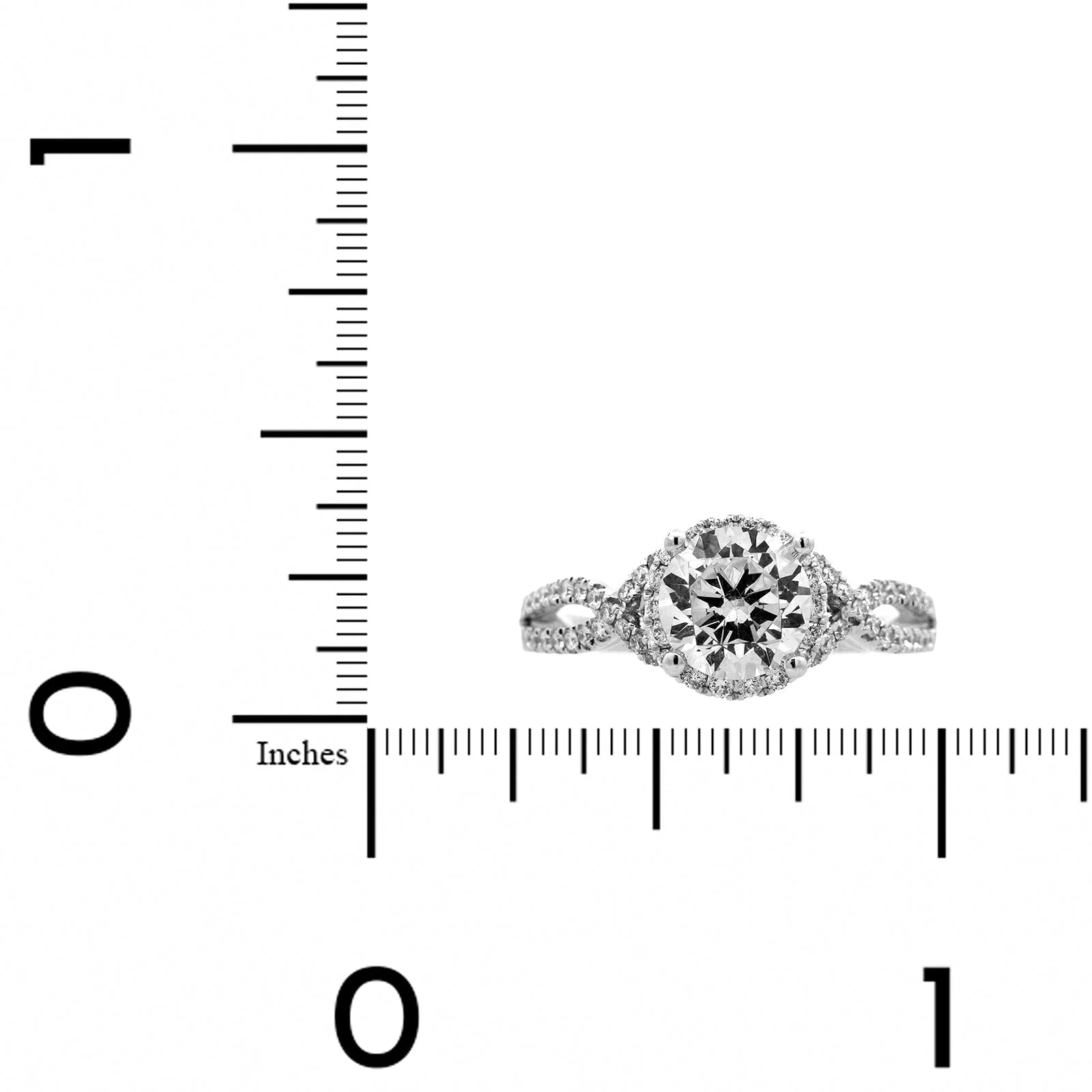Platinum Twisted Shank Round Diamond Engagement Ring Setting - Image 4